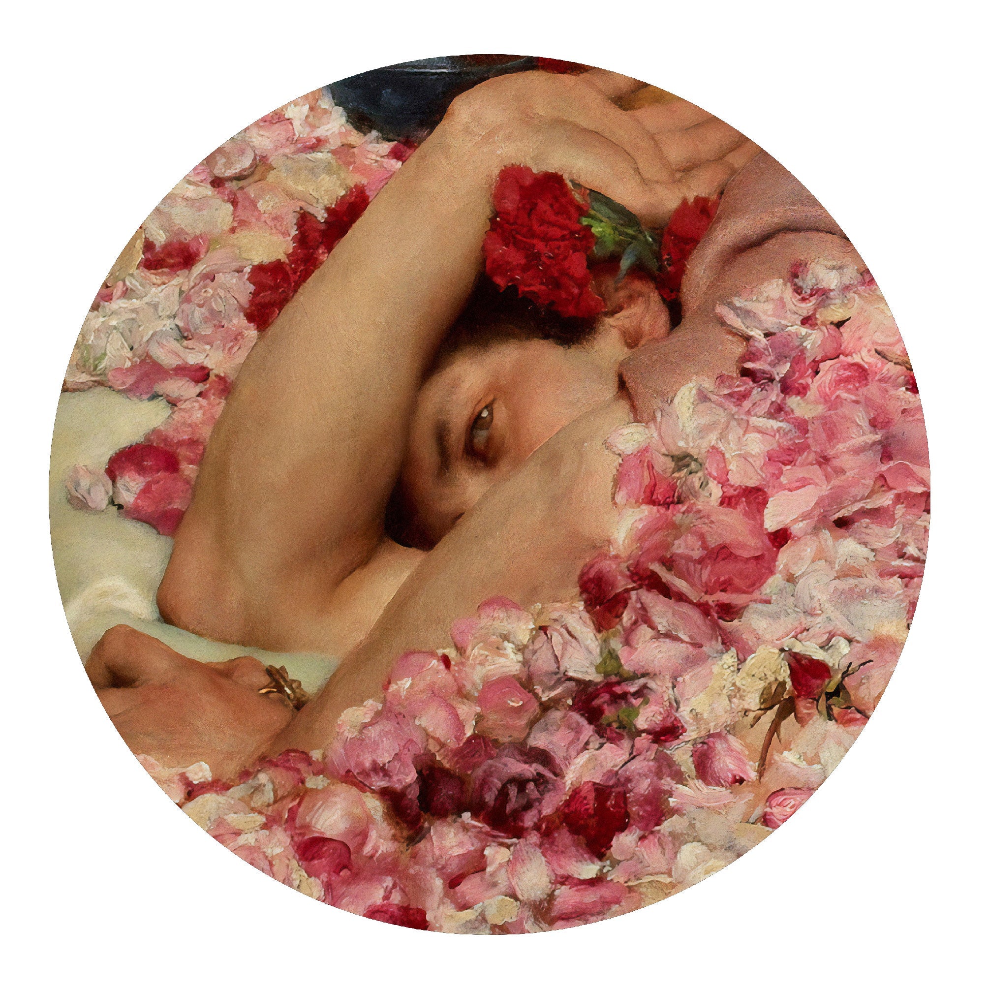 Decorative "The Roses of Heliogabalus (Round)" by Lawrence Alma - Tadema Poster | High - Quality Print | Repositionable Adhesive - Pasquín Store