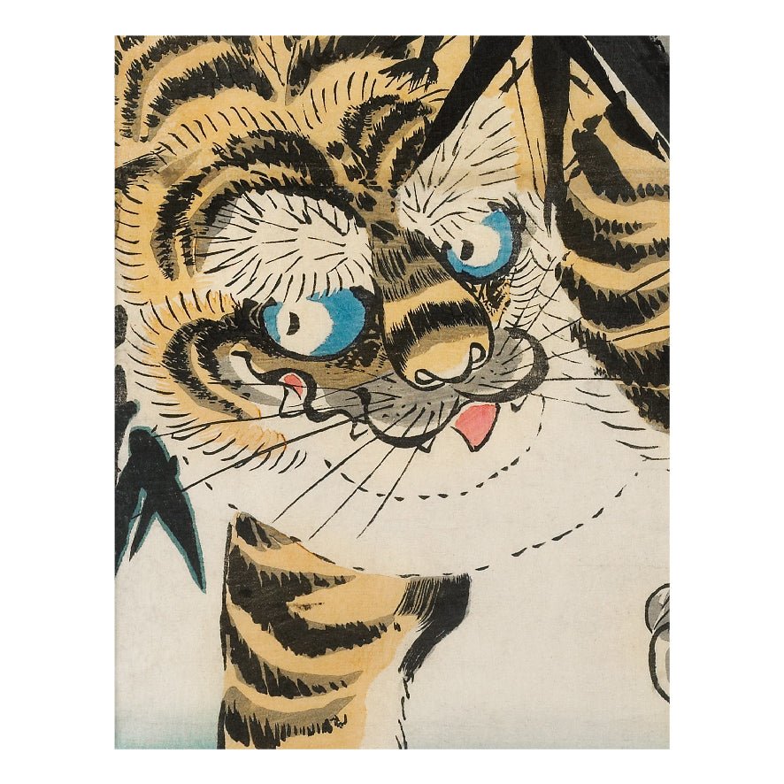 Decorative "Tiger Emerging from Bamboo" by Kikukawa Eizan Poster | High - Quality Print | Repositionable Adhesive - Pasquín