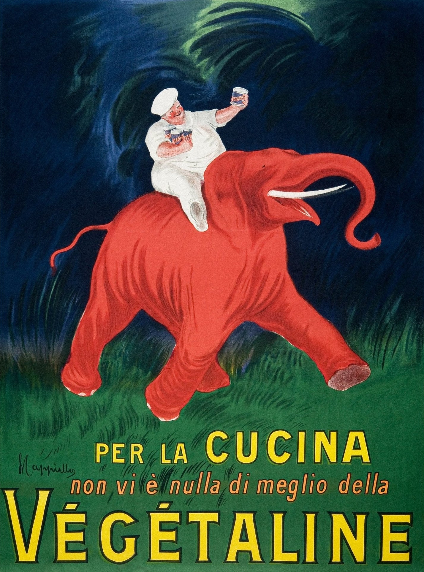 Decorative "Vegetaline (1910)" by Leonetto Cappiello Poster | High - Quality Print | Repositionable Adhesive - Pasquín