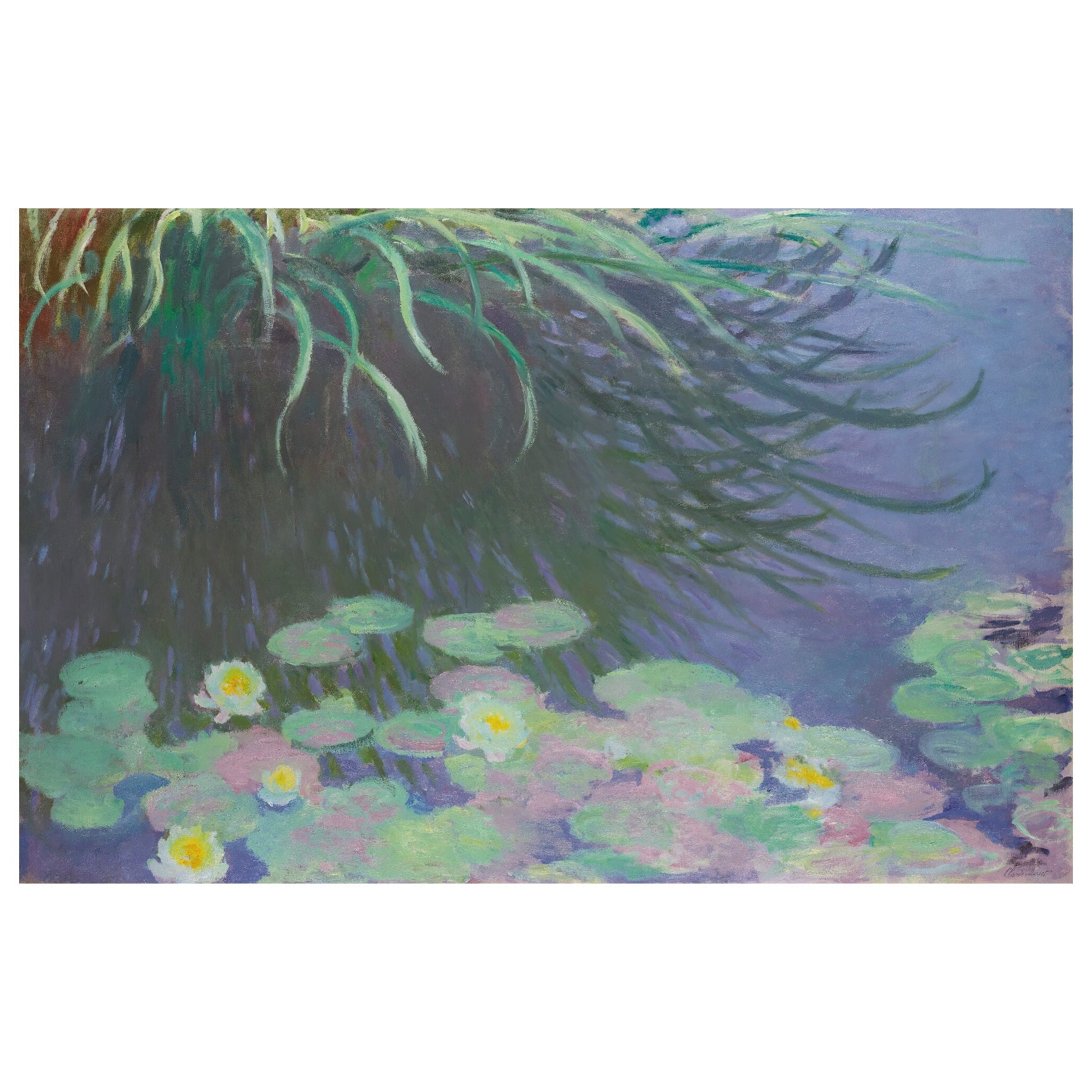 Decorative "Water Lilies, Reflections of Tall Grass" by Claude Monet Poster | High - Quality Print | Repositionable Adhesive - Pasquín Store