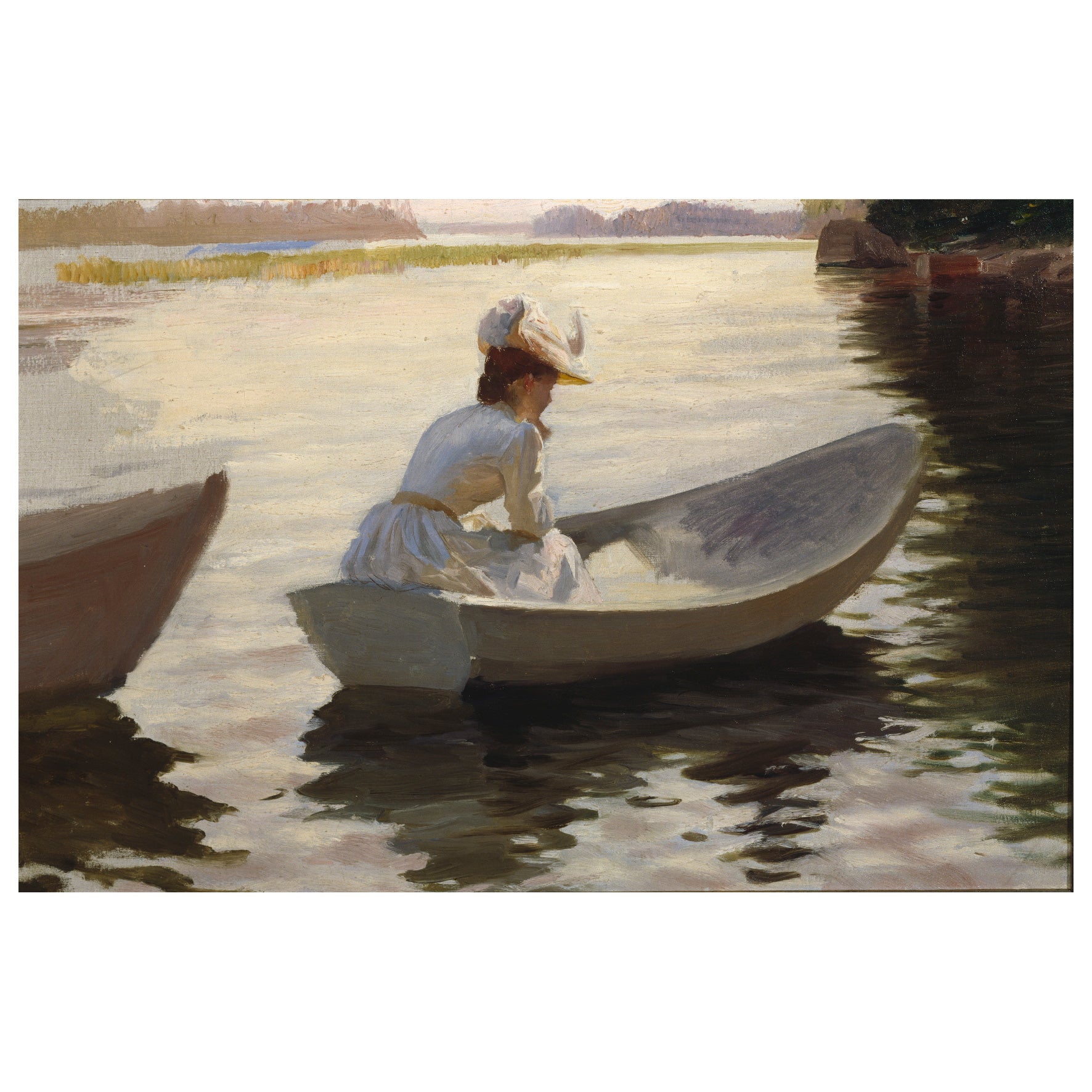 Decorative "Woman in a Boat" by Albert Edelfelt Poster | High - Quality Print | Repositionable Adhesive - Pasquín Store