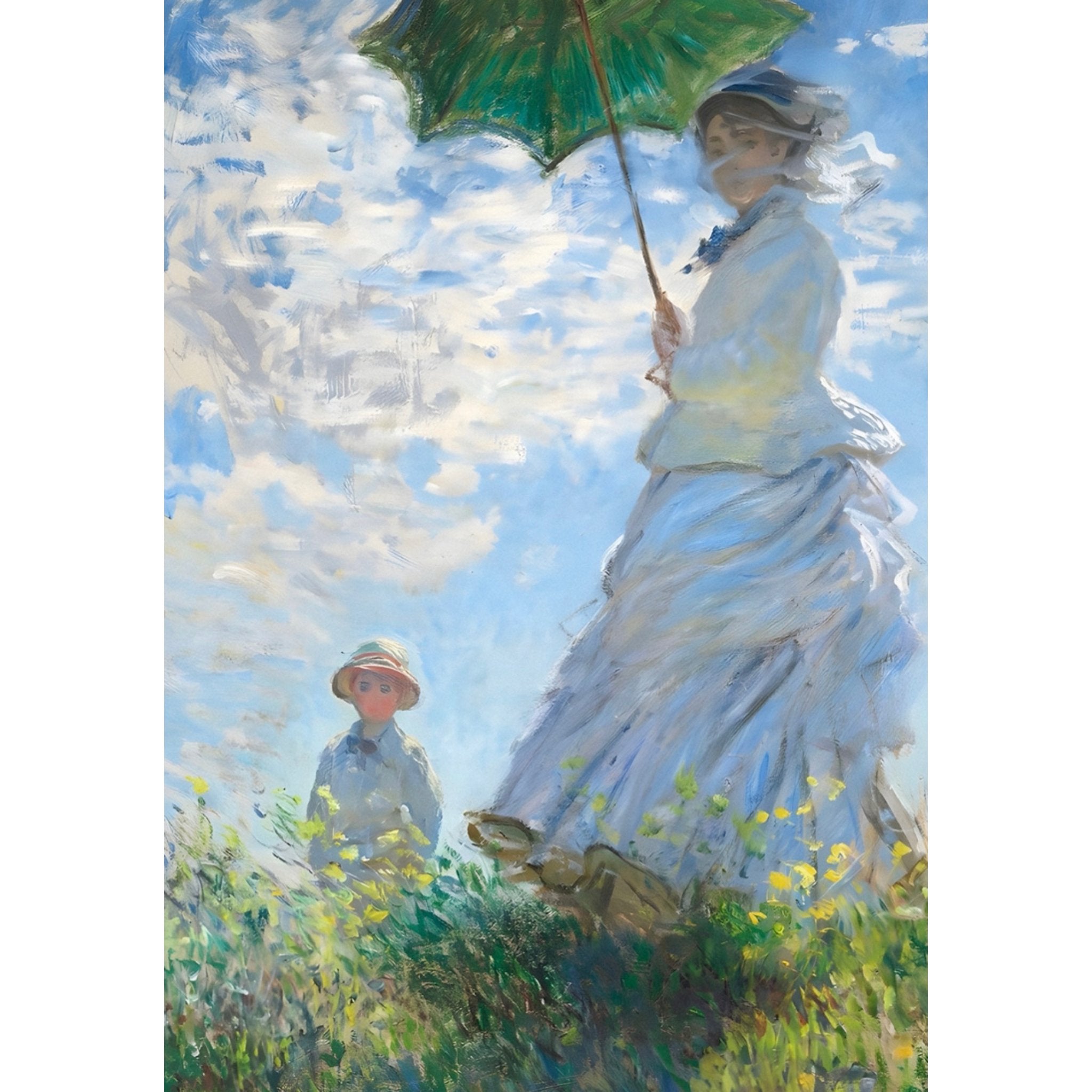 Decorative "Woman with a Parasol" by Claude Monet Poster | High - Quality Print | Repositionable Adhesive - Pasquín