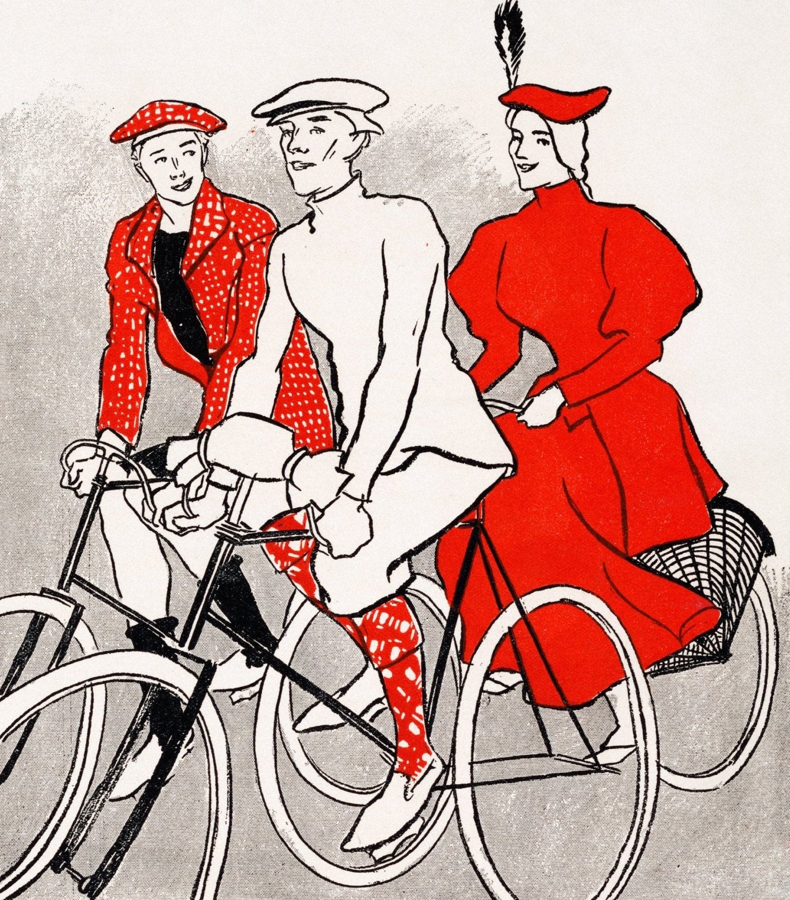 Decorative "Women Riding Bicycles on a Road" by Edward Penfield Poster | High - Quality Print | Repositionable Adhesive - Pasquín