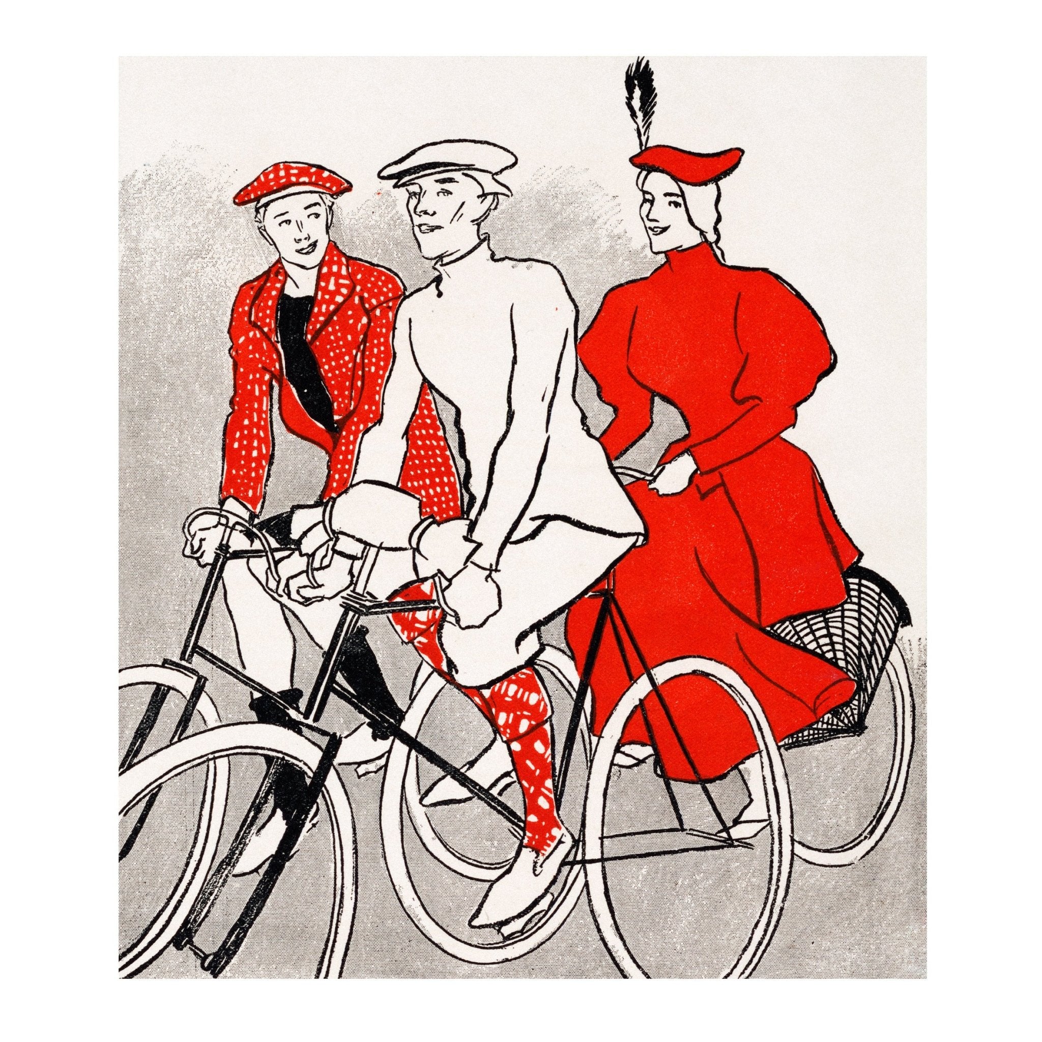 Decorative "Women Riding Bicycles on a Road" by Edward Penfield Poster | High - Quality Print | Repositionable Adhesive - Pasquín