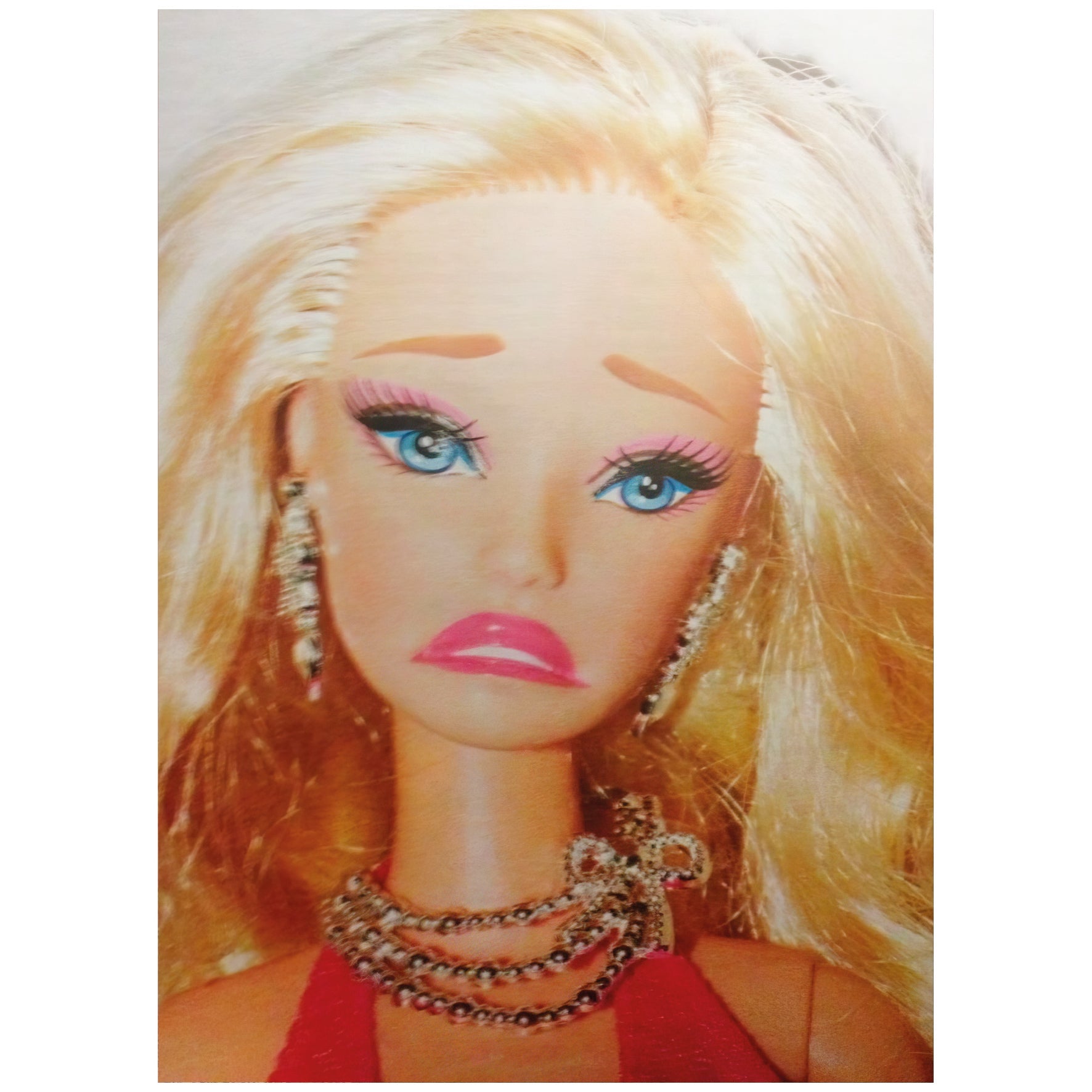 Decorative "Worried Barbie" Poster | High - Quality Print | Repositionable Adhesive - Pasquín