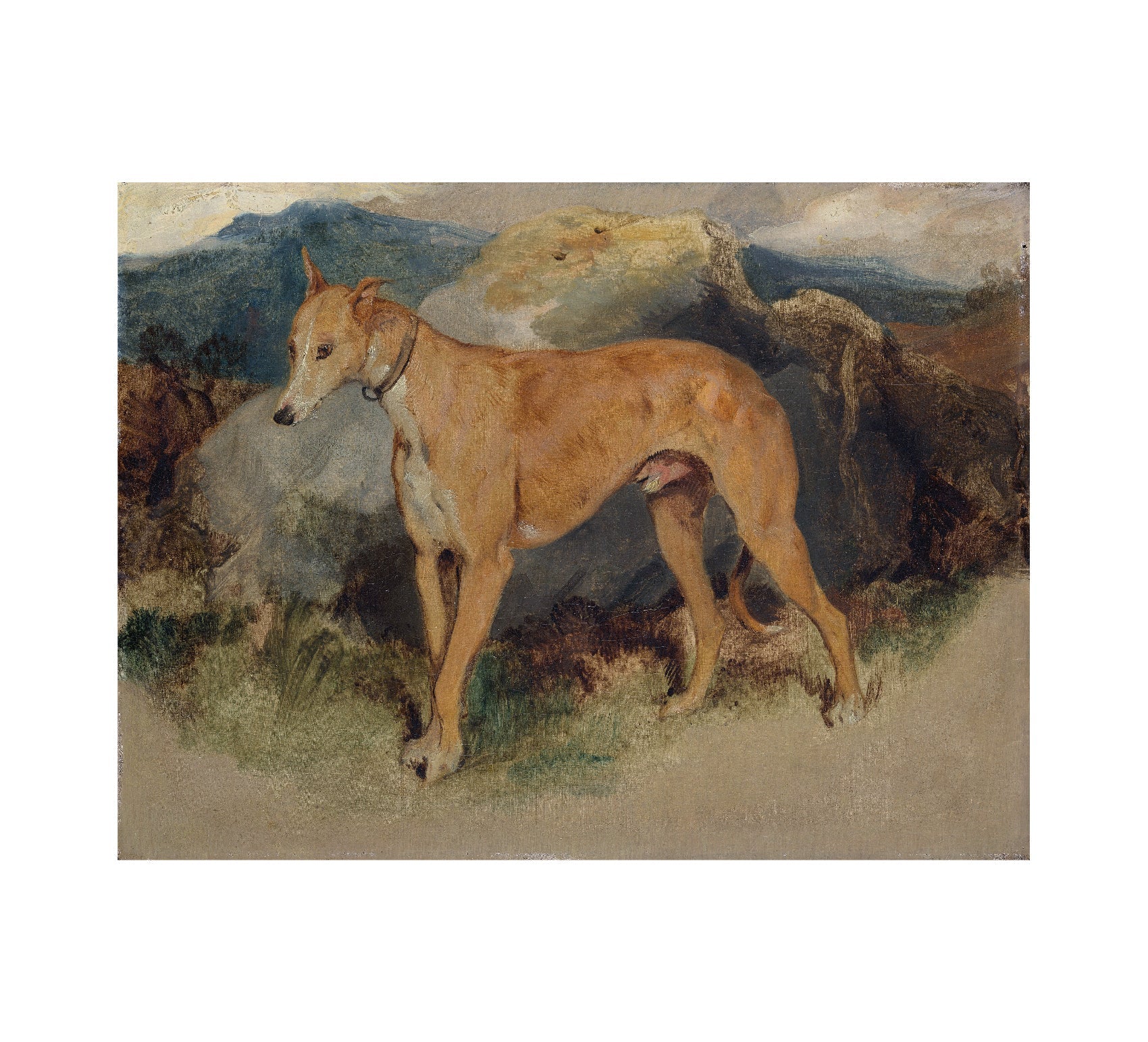 Deerhound 1826 by Sir Edwin Henry Landseer - Repositionable Adhesive Poster - Pasquín Store