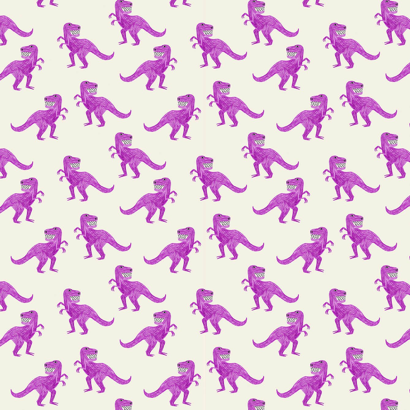 Dinosaur Rex Pink Removable Wallpaper - High - Quality Fabric, Safe & Repositionable - Pasquín Store