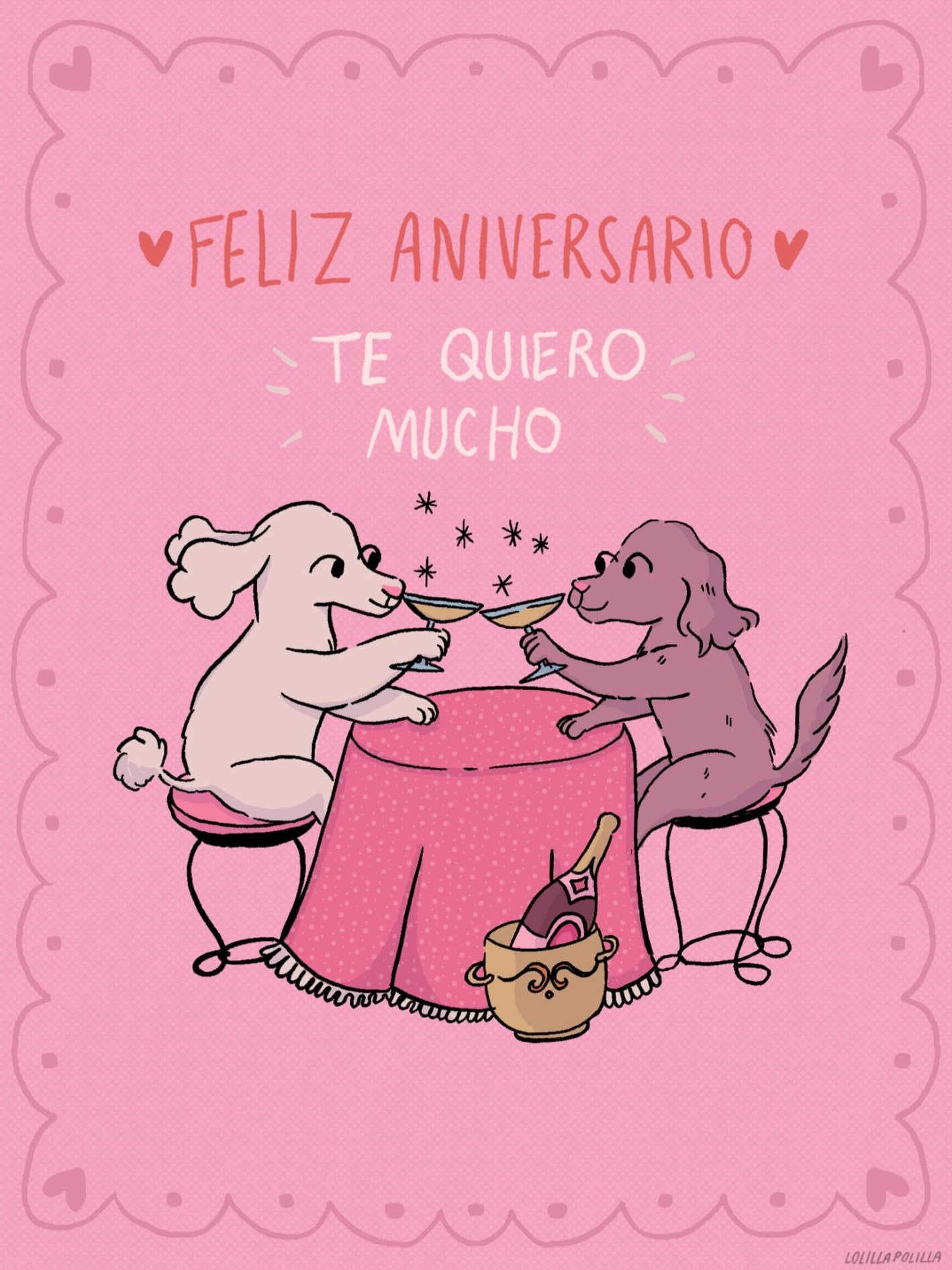 Eco - Friendly "Feliz Aniversario" by Lolillapolilla Mini Poster | High - Quality Print | Repositionable Adhesive - Pasquín Store