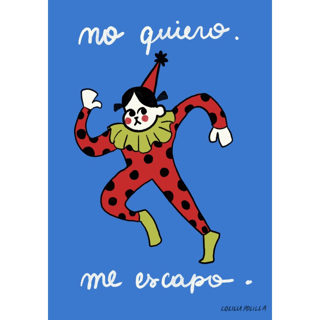 Eco - Friendly "I Run Away" by Lolillapolilla Mini Poster | High - Quality Print | Repositionable Adhesive - Pasquín Store