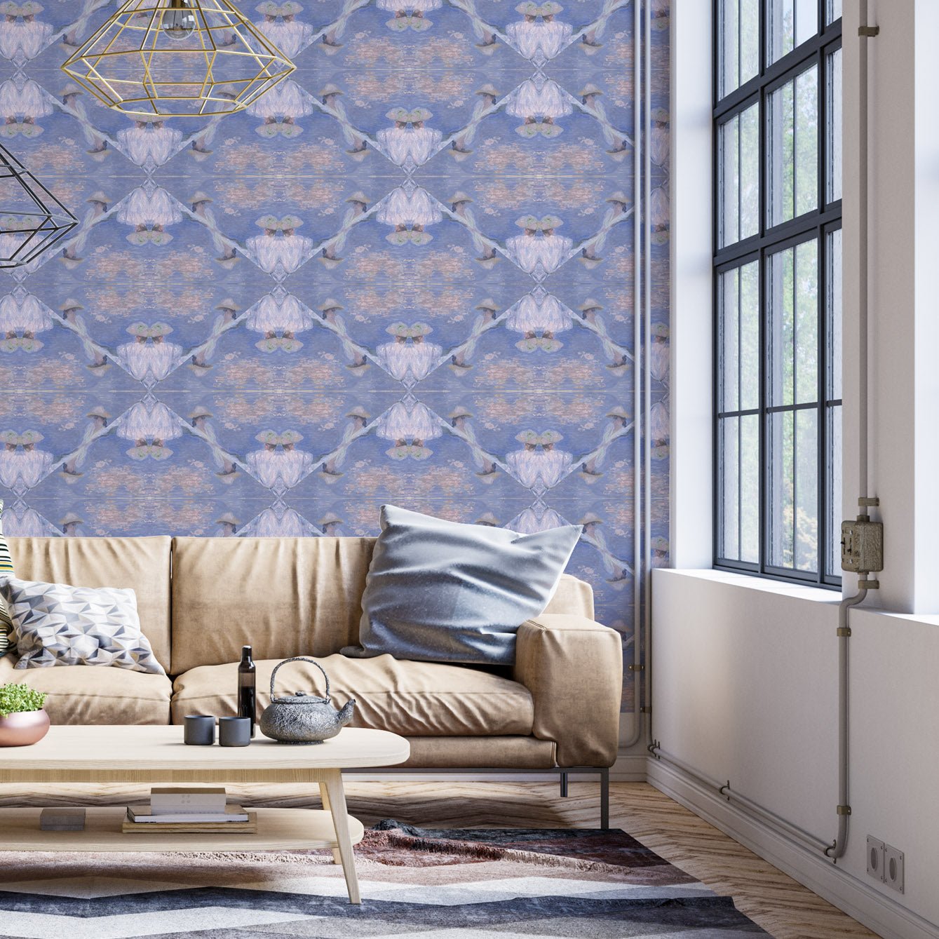 Eco - Friendly Monet sweet blue Wall Wallpaper - Custom Sizes Available - Pasquín Store