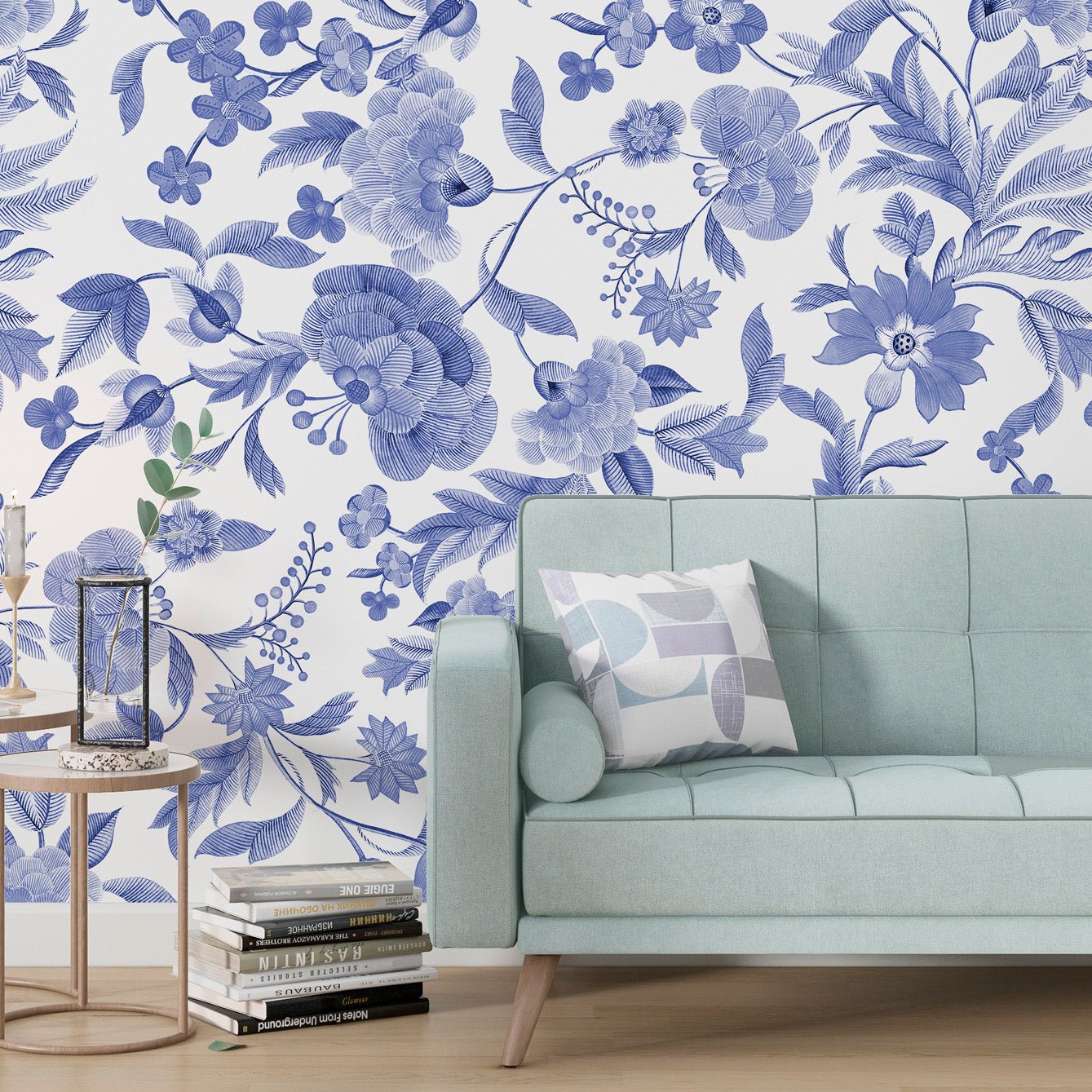 Floral Embroidery Adhesive Wallpaper - Easy Install, Repositionable, Non - Toxic - Pasquín Store