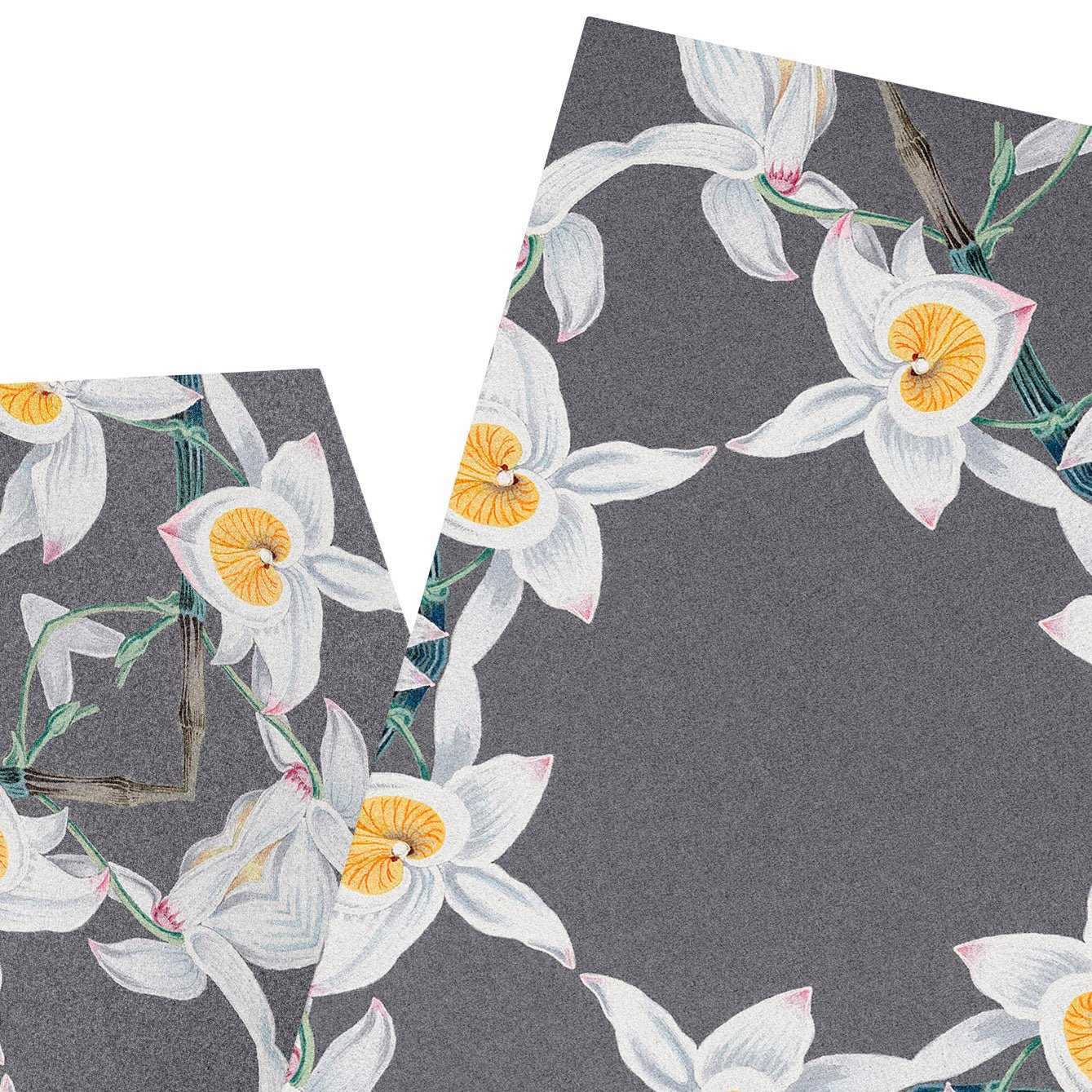 Floral Grey 2 - Peel - and - Stick Tiles, Classic Art Collection - Pasquín Store