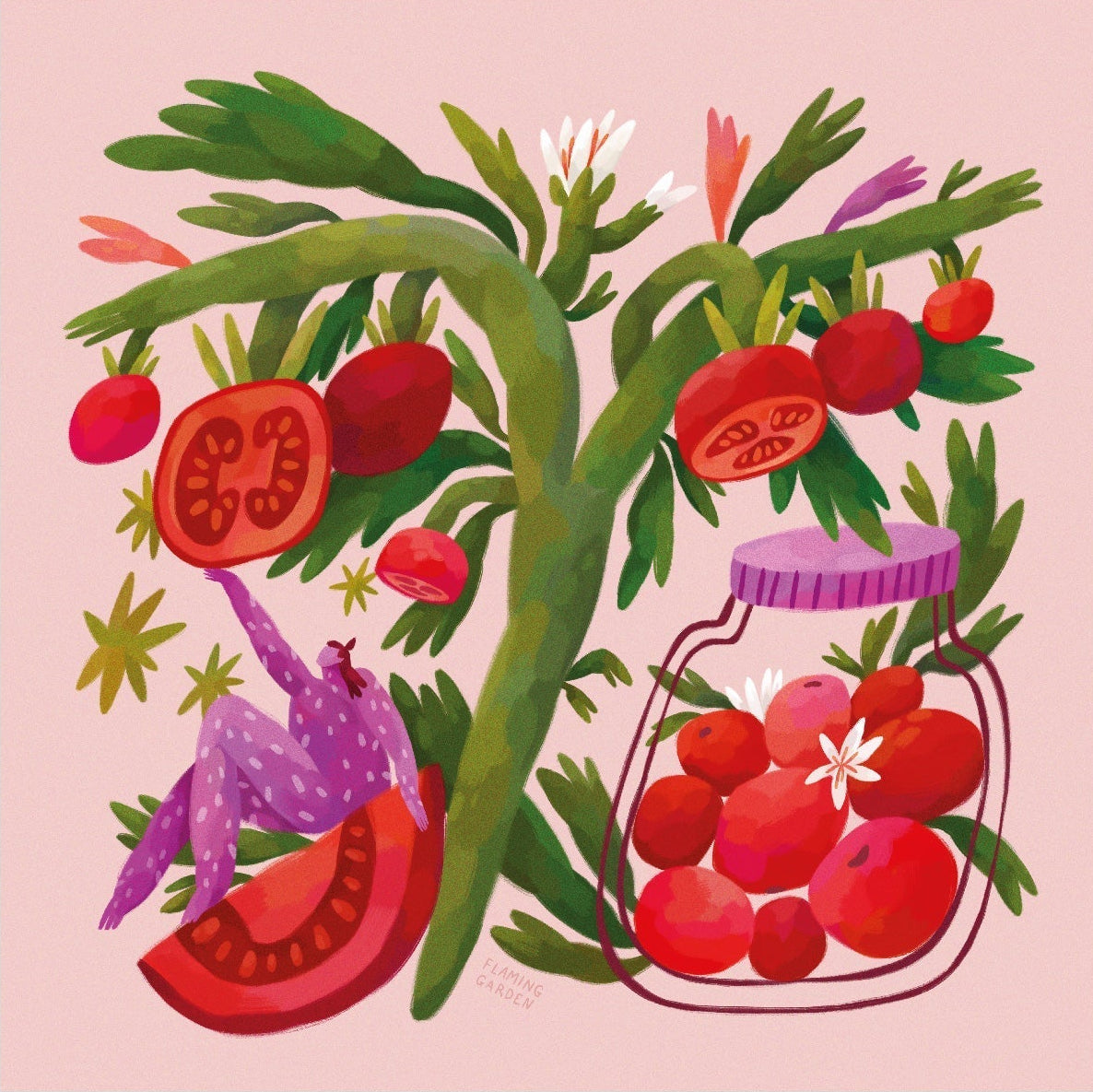 Fruity Love by Olga Lychkova Art Adhesive Poster - Repositionable and Eco - Friendly - Pasquín Store