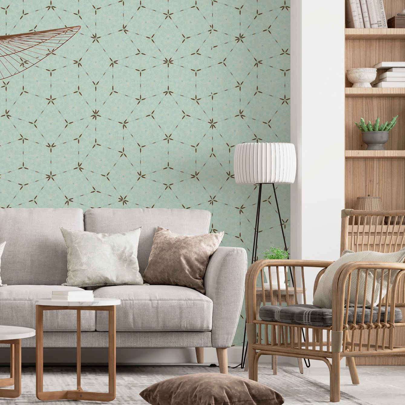 Geometry and Vanilla Wall Wallpaper - Easy Peel and Stick Installation - Pasquín Store