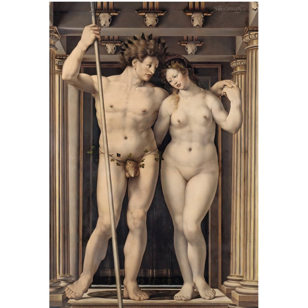 Handmade "Adam and Eve" Poster | High - Quality Print | Repositionable Adhesive - Pasquín Store