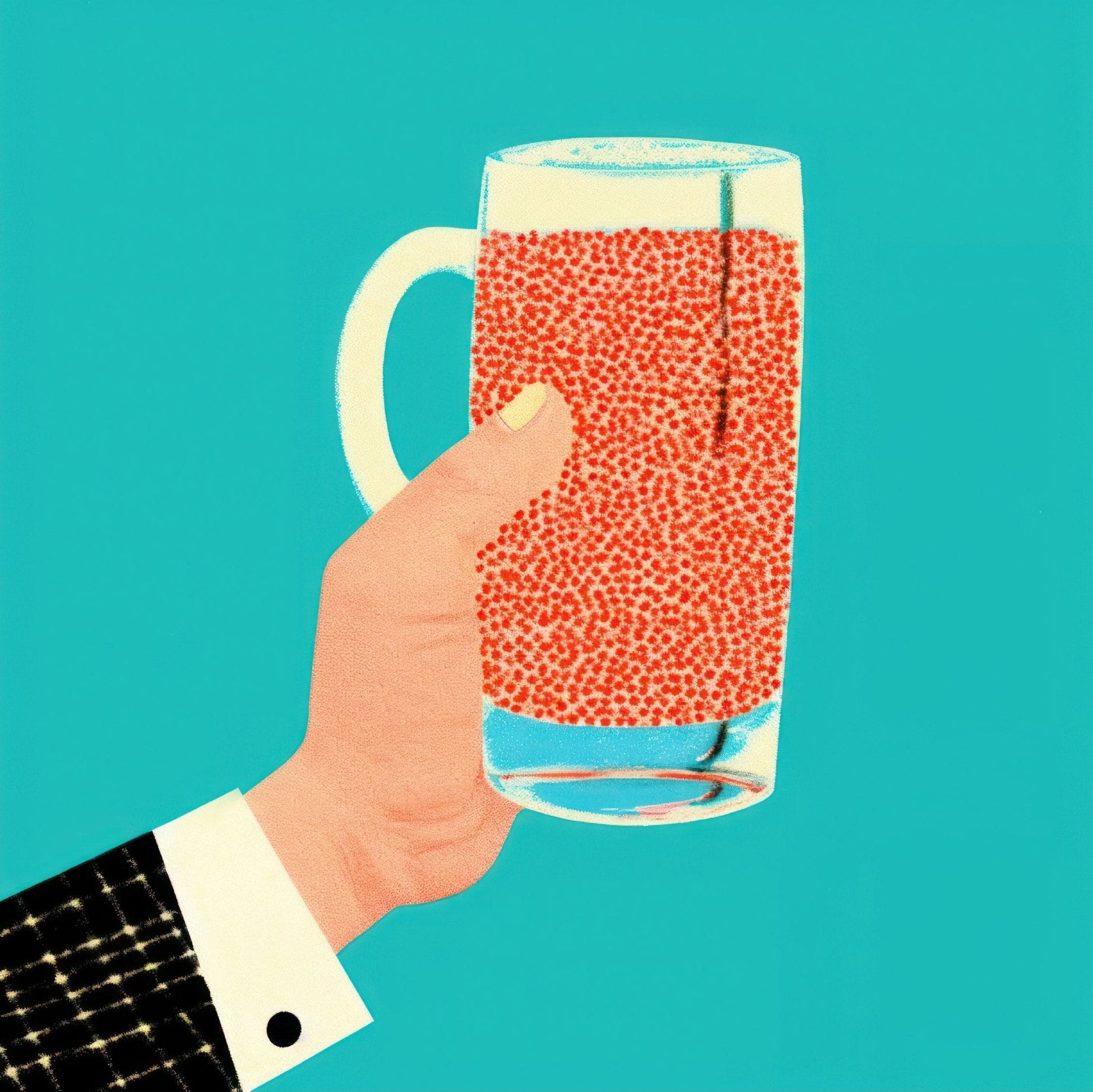 Handmade "Bubbly Cheers" Poster | High - Quality Print | Repositionable Adhesive - Pasquín Store