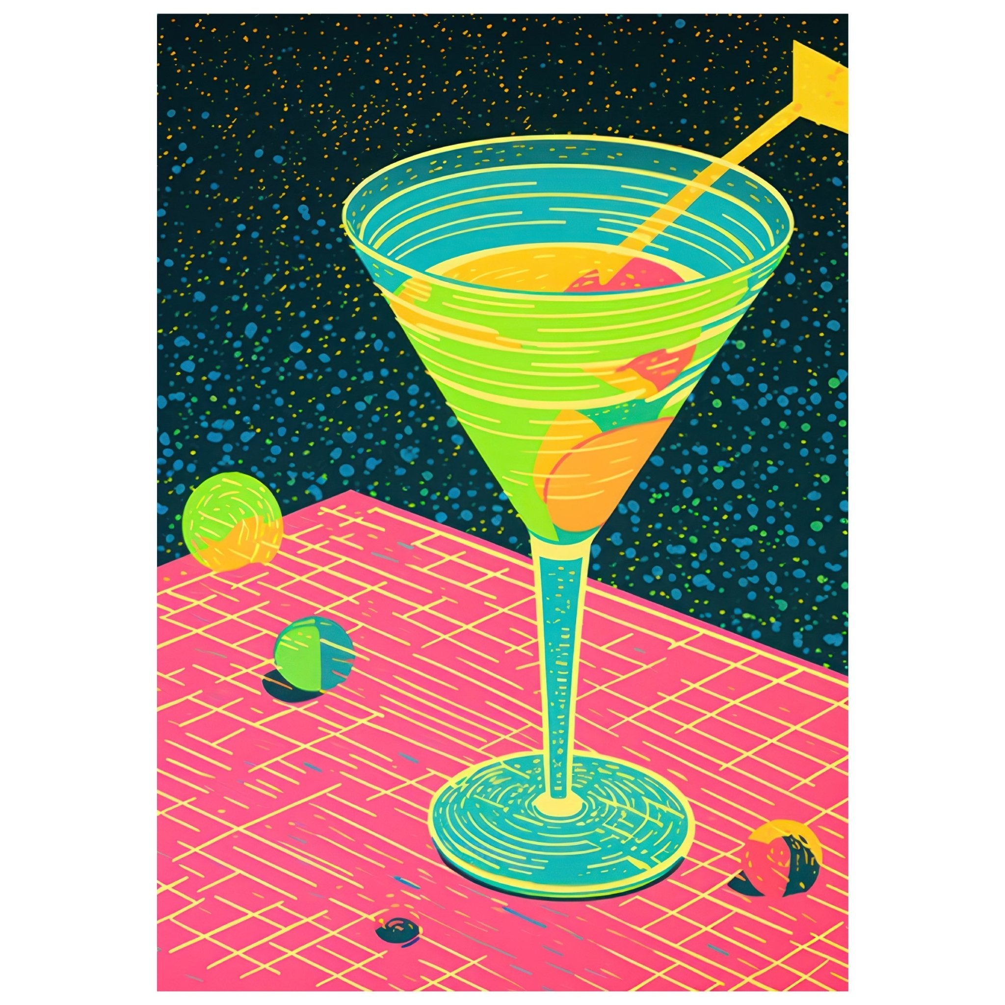 Handmade "Cosmic Cocktail" Poster | High - Quality Print | Repositionable Adhesive - Pasquín Store