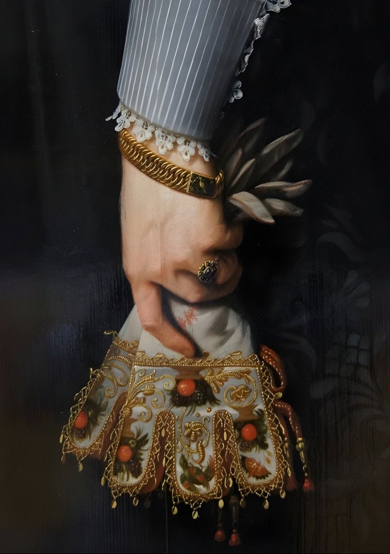 Handmade "Hand with handkerchief (Detail)" Poster | High - Quality Print | Repositionable Adhesive - Pasquín Store