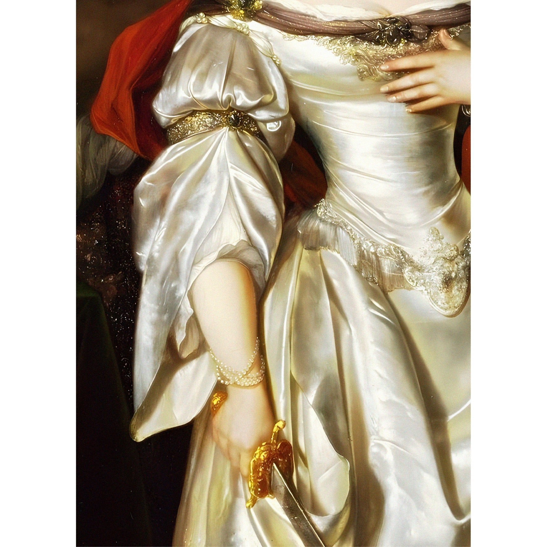 Handmade "Judith (Detail) (1678)" by Eglon Hendrik van der Neer Poster | High - Quality Print | Repositionable Adhesive - Pasquín Store