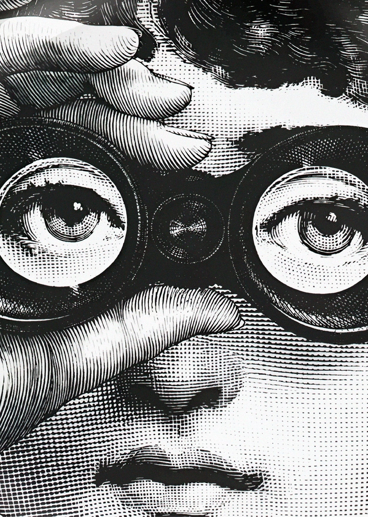 Handmade "Lina's Binoculars" by P. Fornasetti Poster | High - Quality Print | Repositionable Adhesive - Pasquín Store
