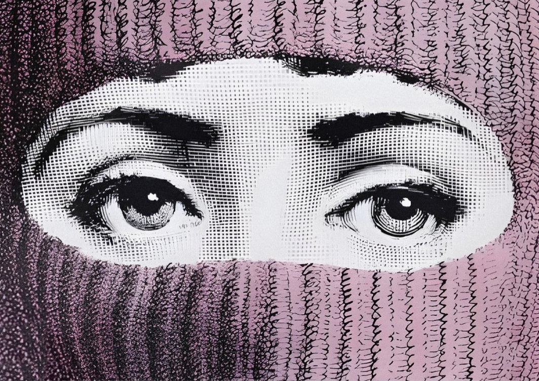 Handmade "Masked Girl" by P. Fornasetti Poster | High - Quality Print | Repositionable Adhesive - Pasquín Store