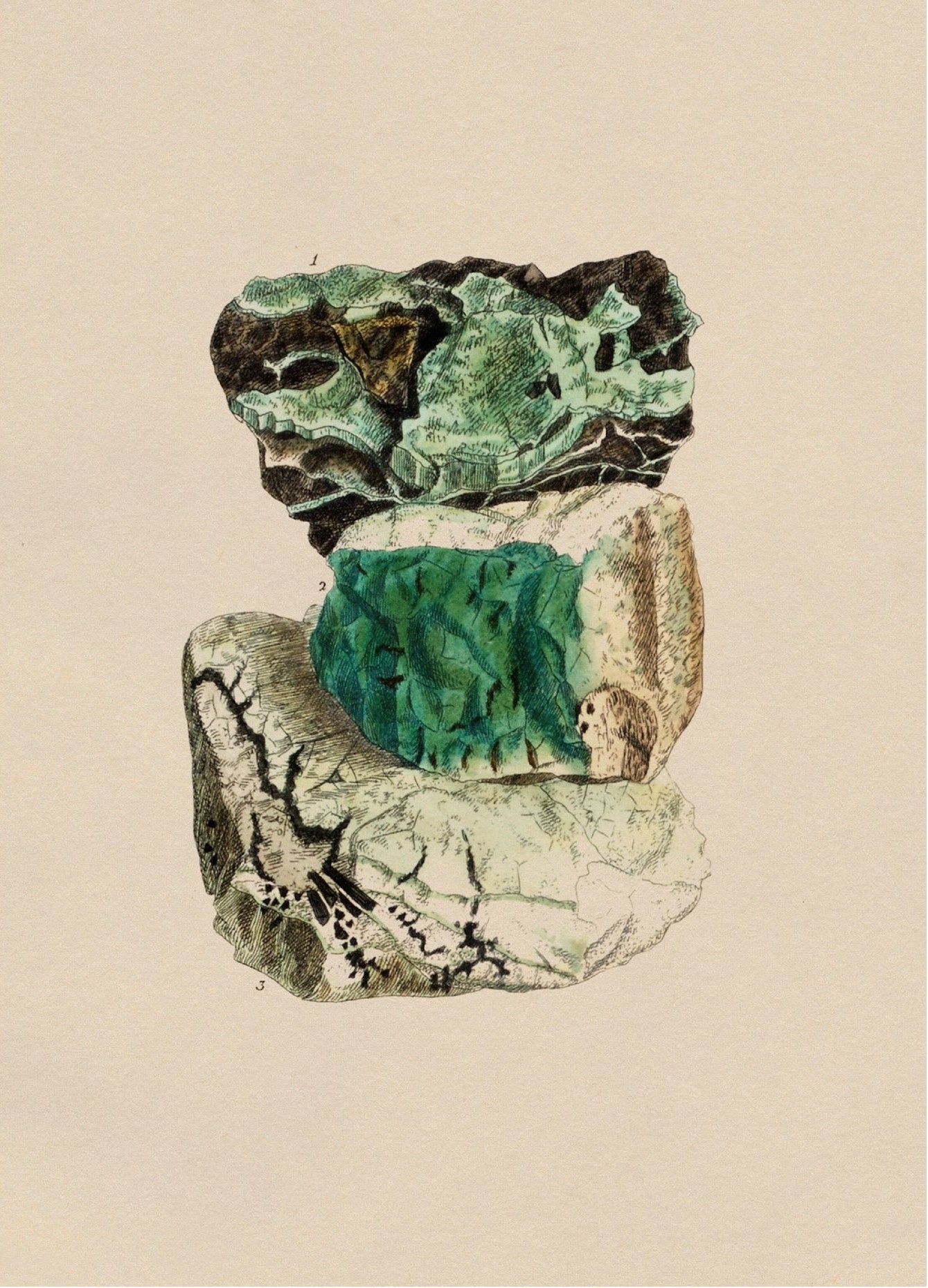 Handmade "Mineral Treasure" Poster | High - Quality Print | Repositionable Adhesive - Pasquín Store