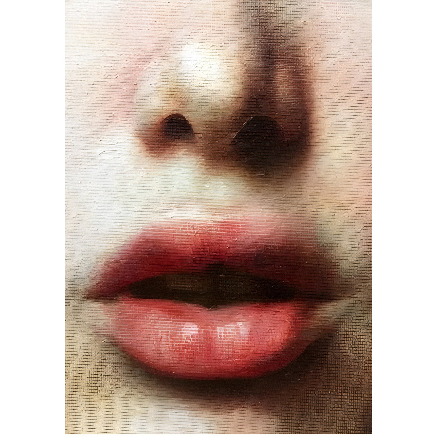 Handmade "Scarlet Lips" Poster | High - Quality Print | Repositionable Adhesive - Pasquín Store