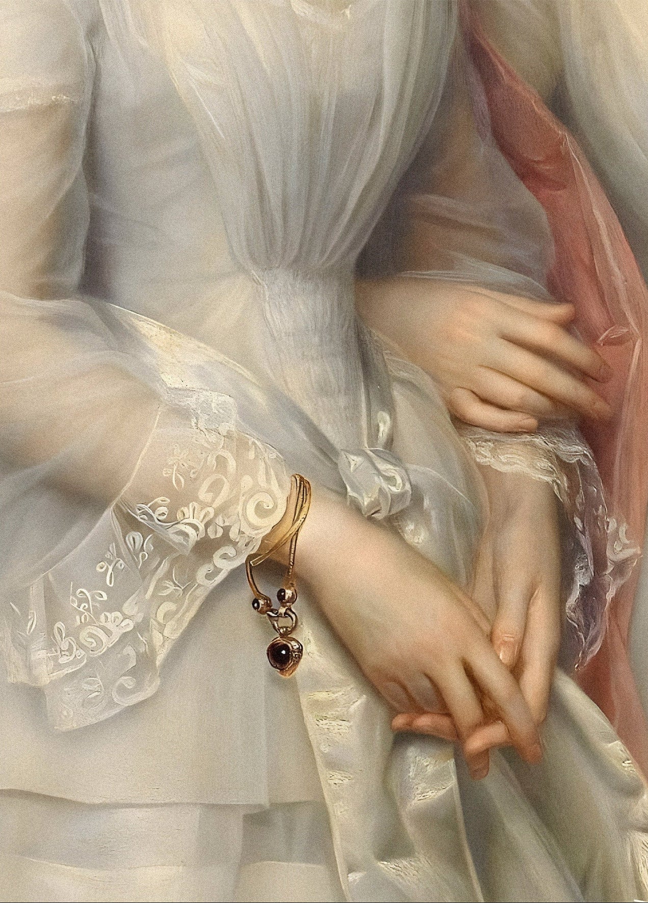 Handmade "Sisters Malvina and Hilda Sophie (Detail) (1823)" by Heinrich August Georg Schiøtt Poster | High - Quality Print | Repositionable Adhesive - Pasquín Store