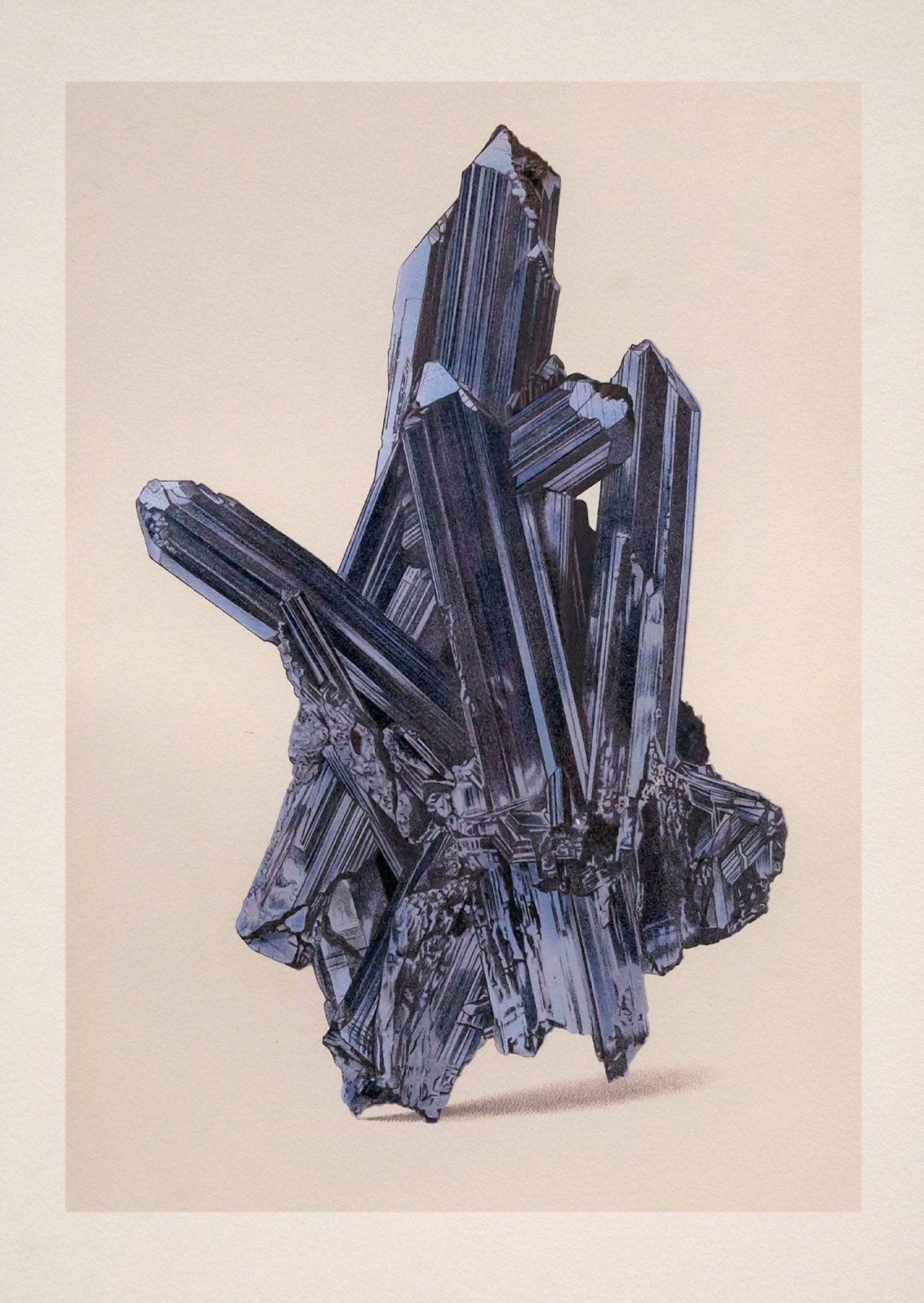 Handmade "Stibnite Crystal" Poster | High - Quality Print | Repositionable Adhesive - Pasquín Store