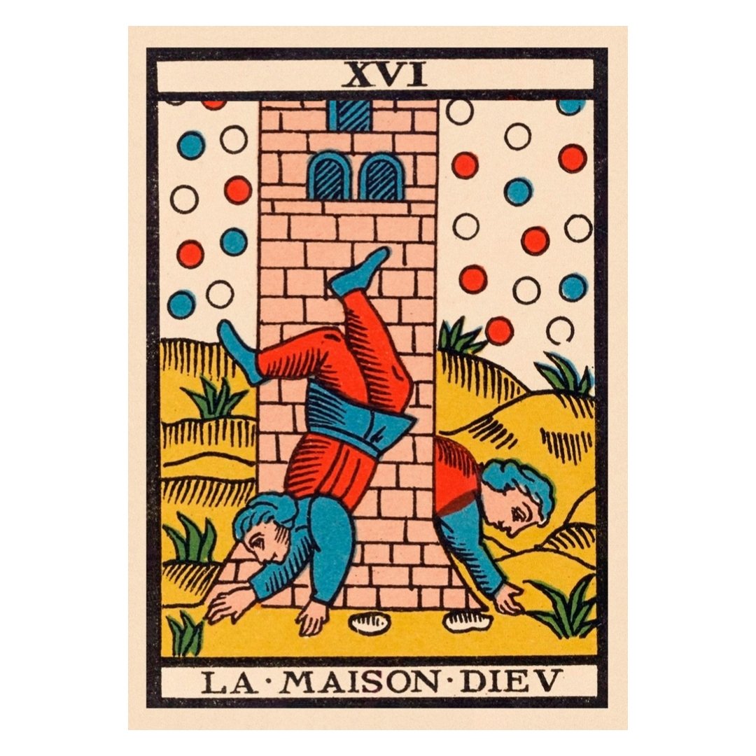 Handmade "Tarot Card: La Maison Dieu (The Tower)" Poster | High - Quality Print | Repositionable Adhesive - Pasquín Store