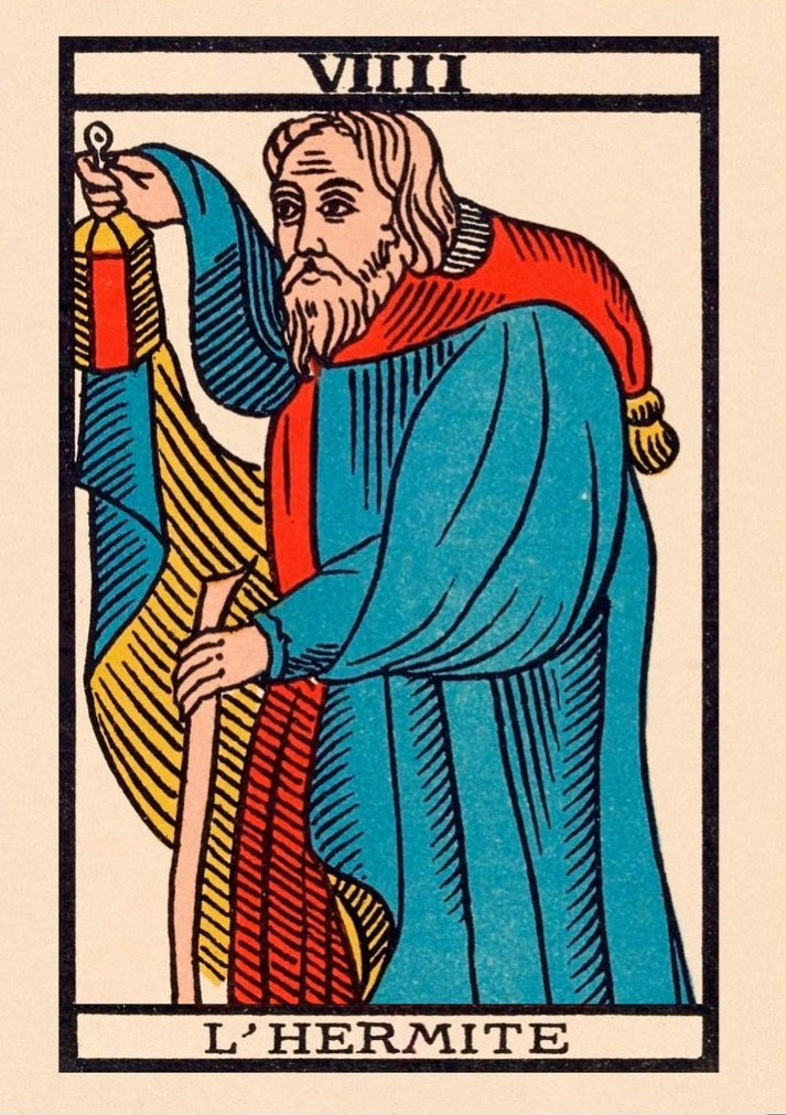 Handmade "Tarot Card: L'Hermite (The Hermit)" Poster | High - Quality Print | Repositionable Adhesive - Pasquín Store
