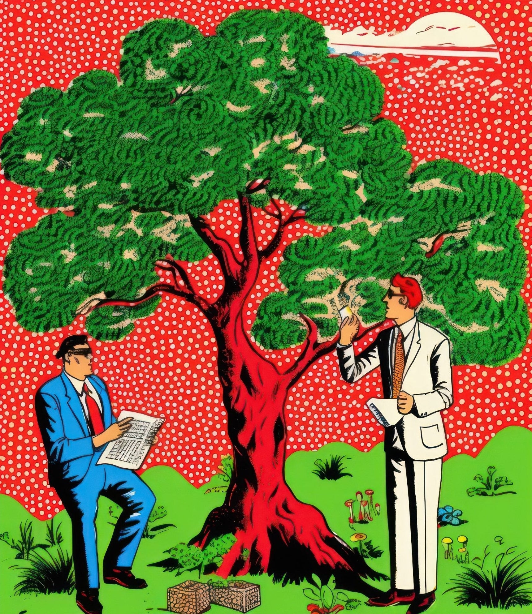 Handmade "The Secret Meeting" Poster | High - Quality Print | Repositionable Adhesive - Pasquín Store