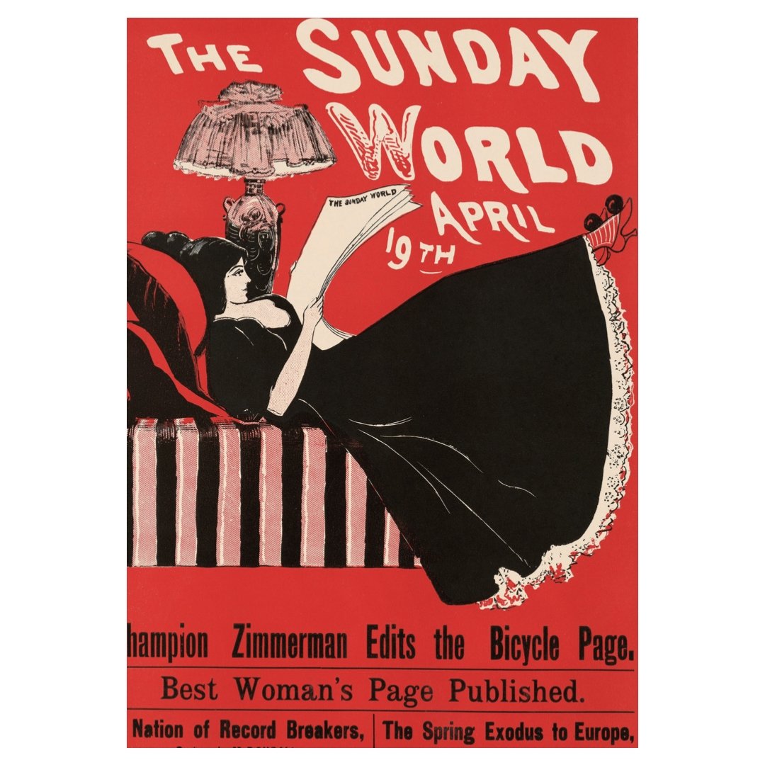 Handmade "The Sunday World, April 19th" Poster | High - Quality Print | Repositionable Adhesive - Pasquín Store