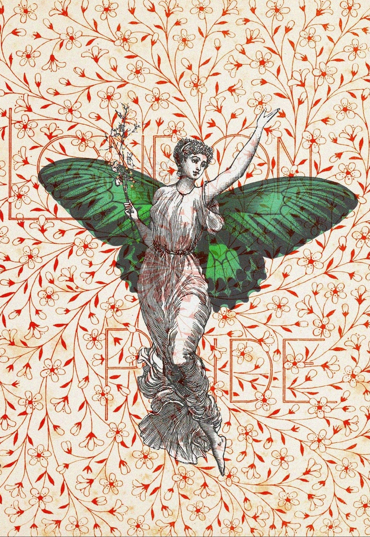 Handmade "The Winged Muse" Poster | High - Quality Print | Repositionable Adhesive - Pasquín Store