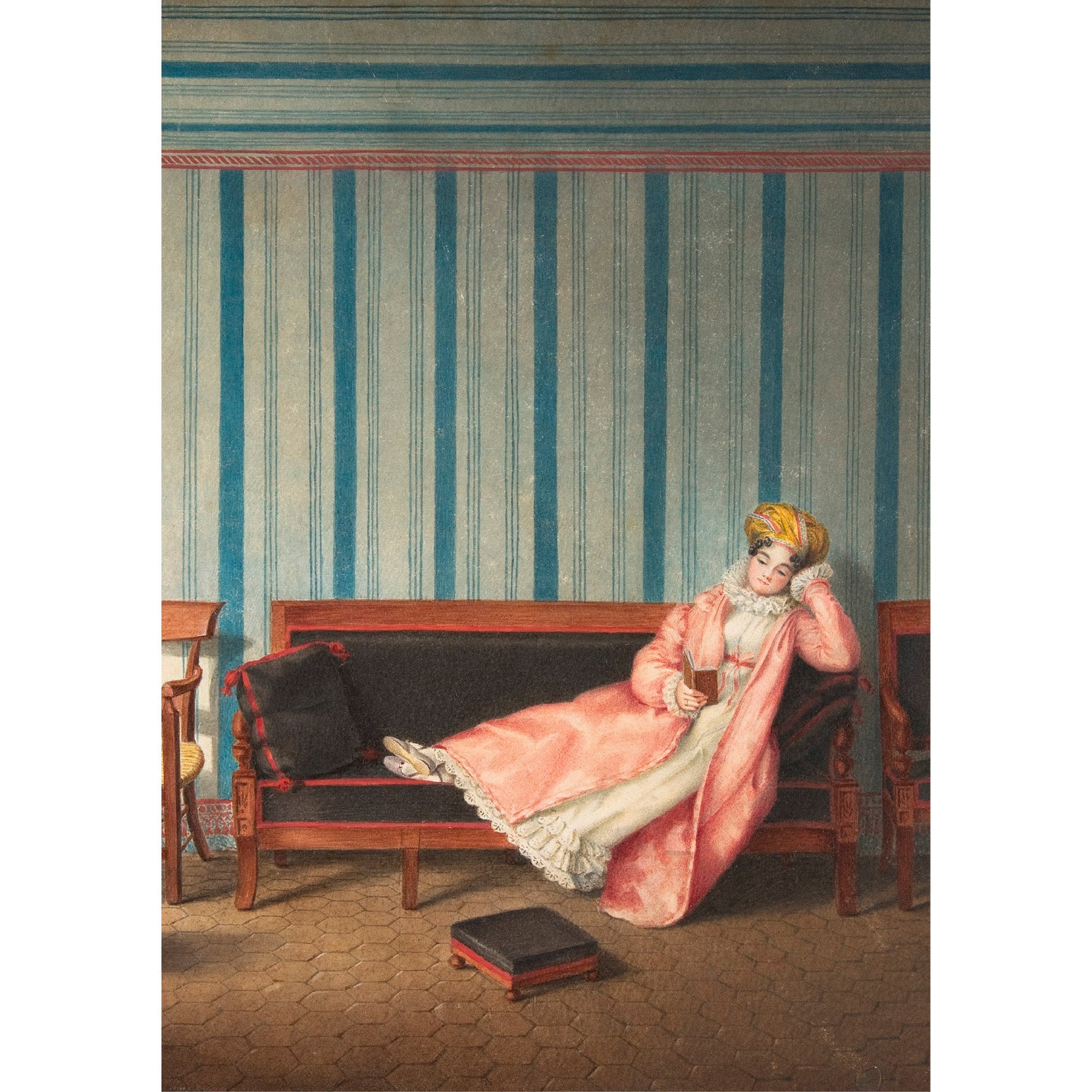 Handmade " Woman in Pink (1819)" by Theodore Lebrun Poster | High - Quality Print | Repositionable Adhesive - Pasquín Store