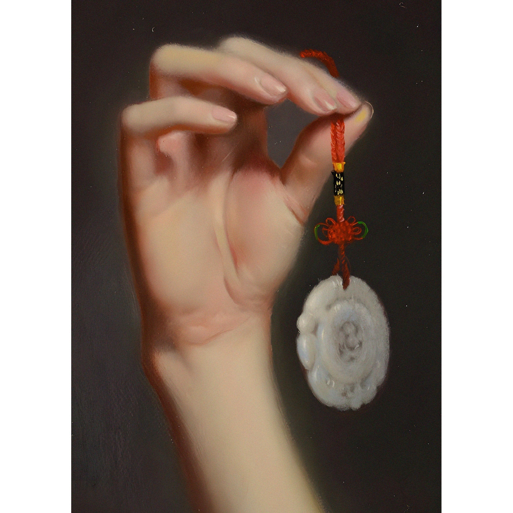 Handmade " Woman with Pendant (Detail)" by Su Xin Poster | High - Quality Print | Repositionable Adhesive - Pasquín Store