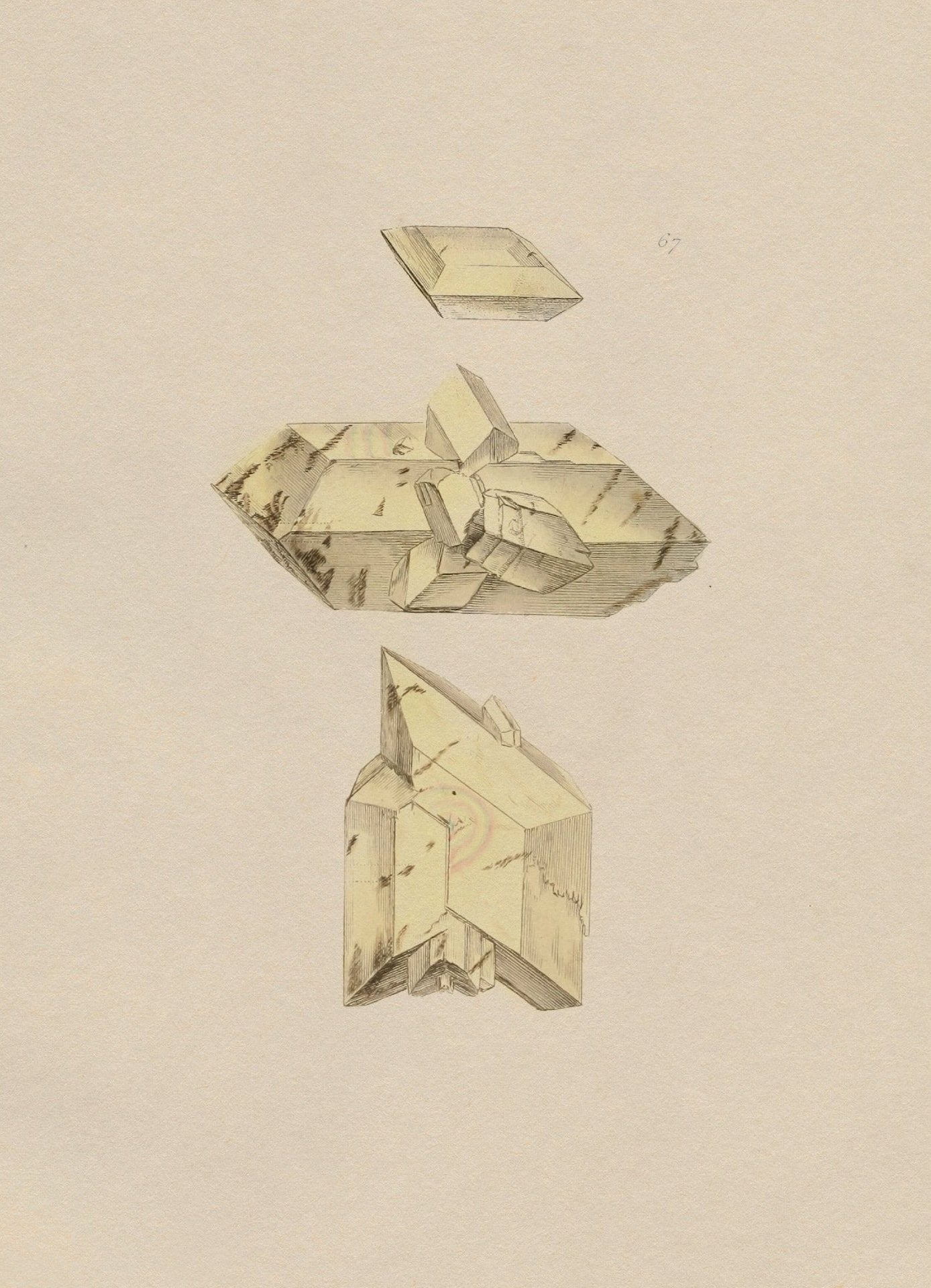 Handmade "Yellow Calcite Cluster" Poster | High - Quality Print | Repositionable Adhesive - Pasquín Store
