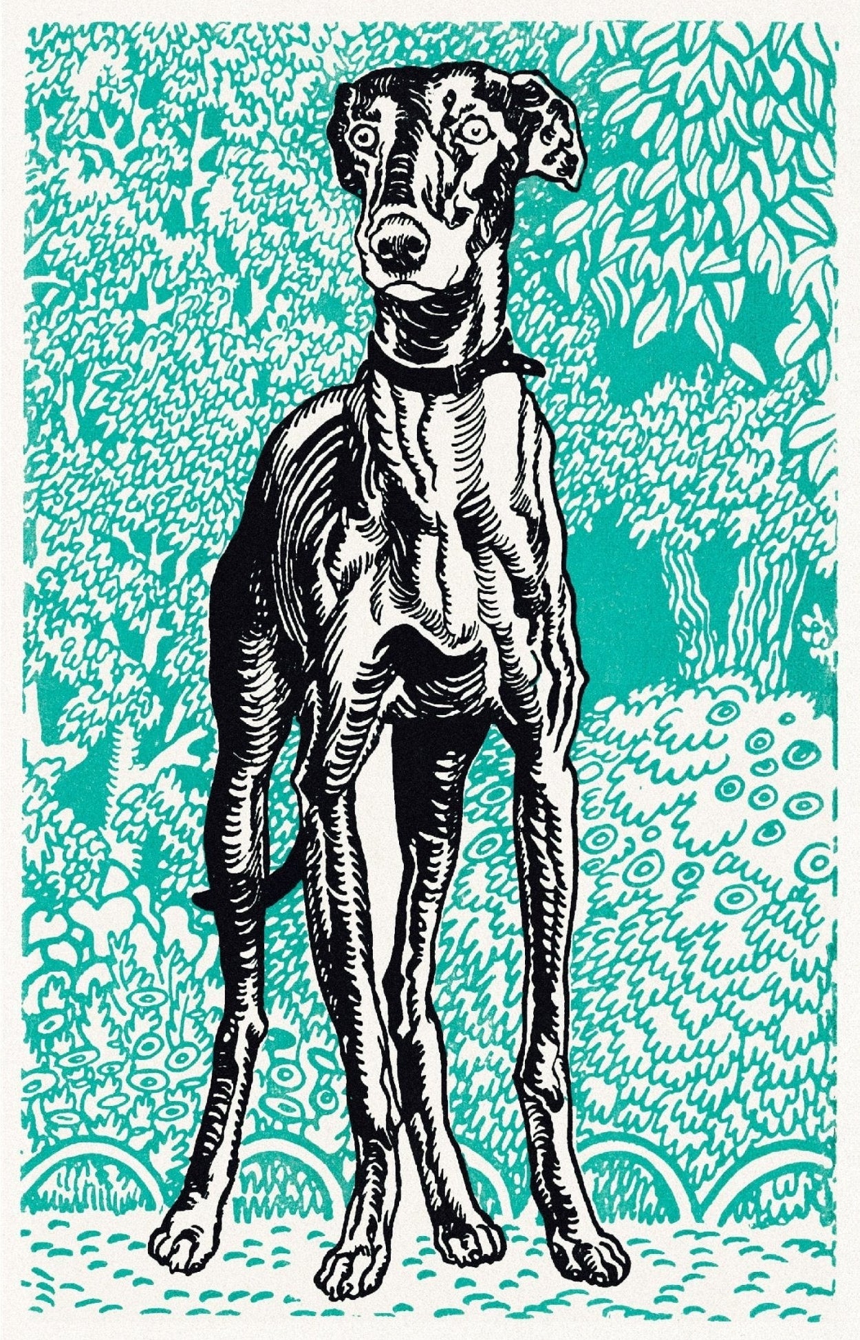 High - Quality Fabric Adhesive Poster - Greyhound by Moriz Jung - Pasquín Store