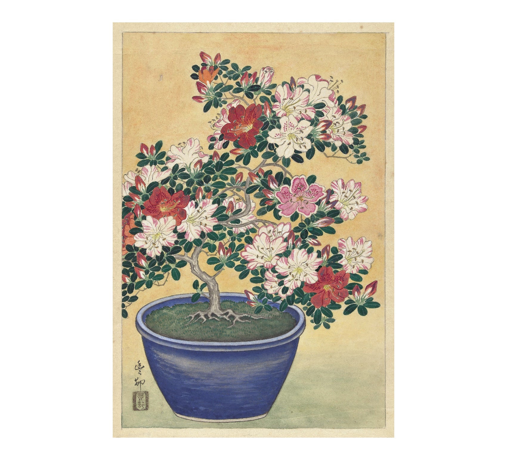 High - Quality Fabric Adhesive Poster - Ohara Koson Flowers Design - Pasquín Store