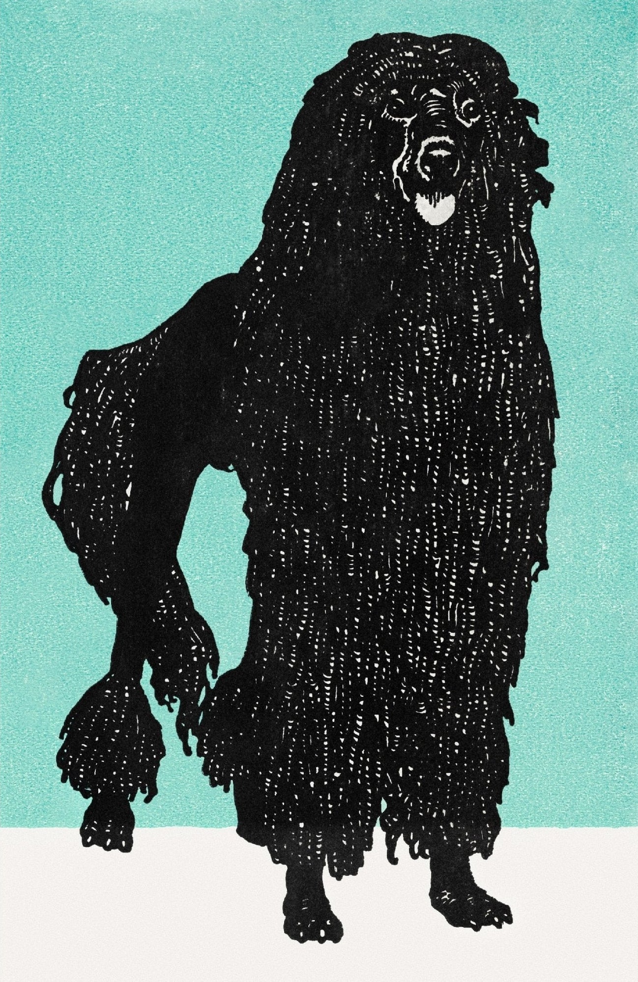 High - Quality Fabric Adhesive Poster - Poodle (1912) by Moriz Jung - Pasquín Store