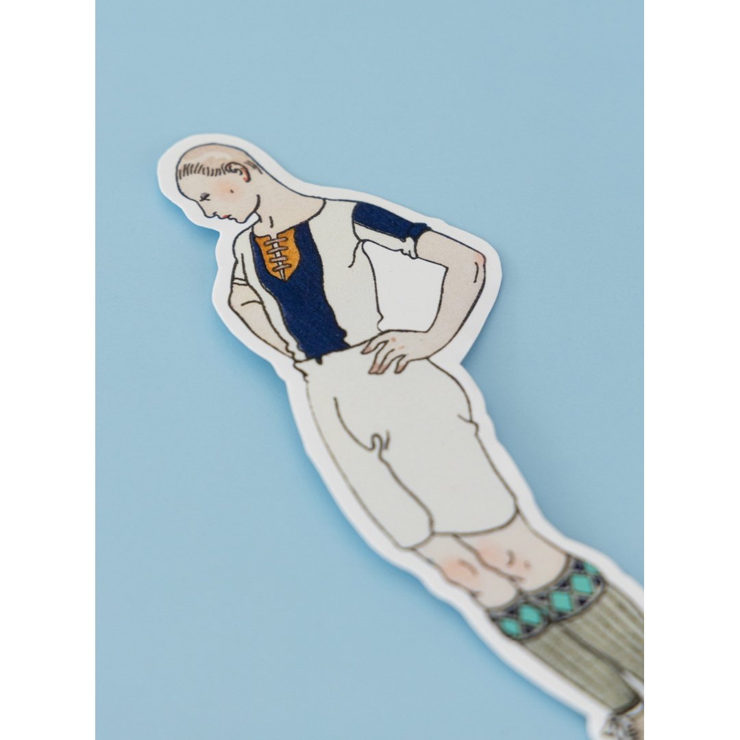 Repositionable Sticker: Art Deco Boy | High - Quality Print | Water - Resistant - Pasquín Store