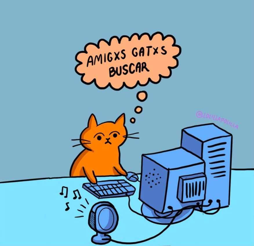 Repositionable Sticker: "Looking 4 Cats" | High - Quality Print | Water - Resistant - Pasquín Store