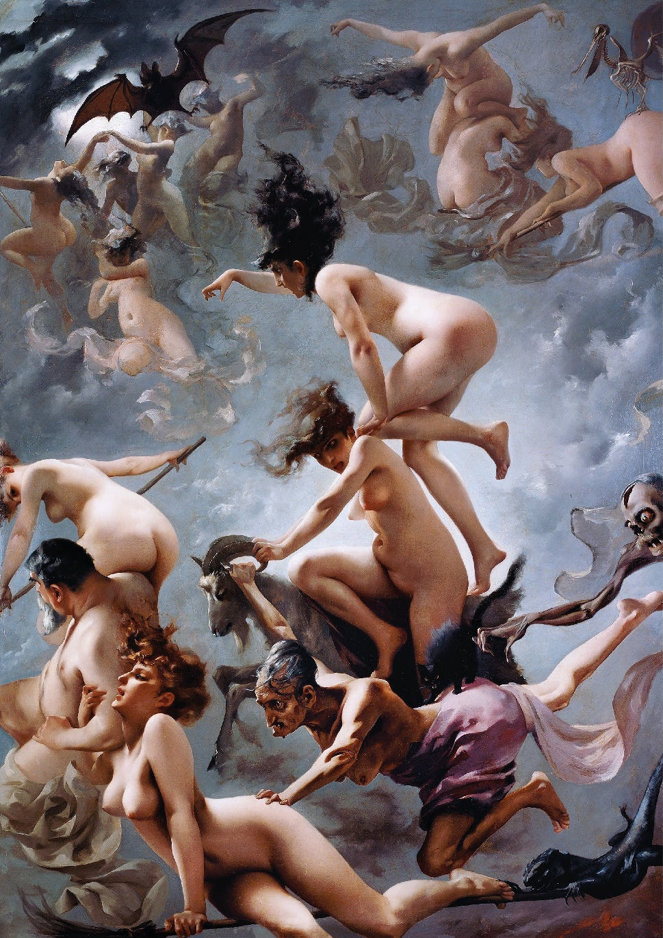 Repositionable Witches Going to Their Sabbath Poster - Eco - Friendly and High - Quality - Pasquín Store