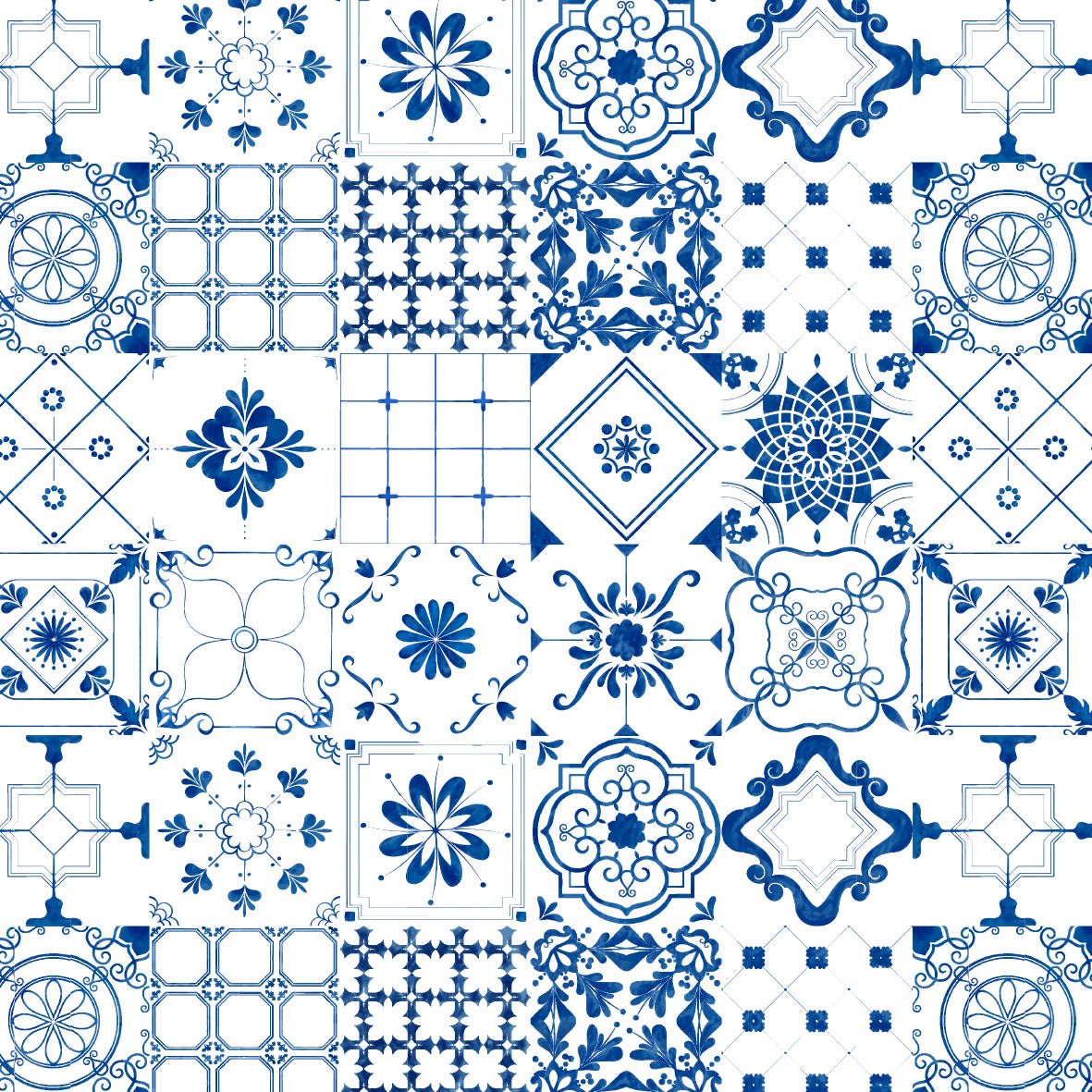 Stylish Adhesive Tiles: Classic Blue Mosaics for Any Space - Mosaicos Pasquín 38 - Pasquín