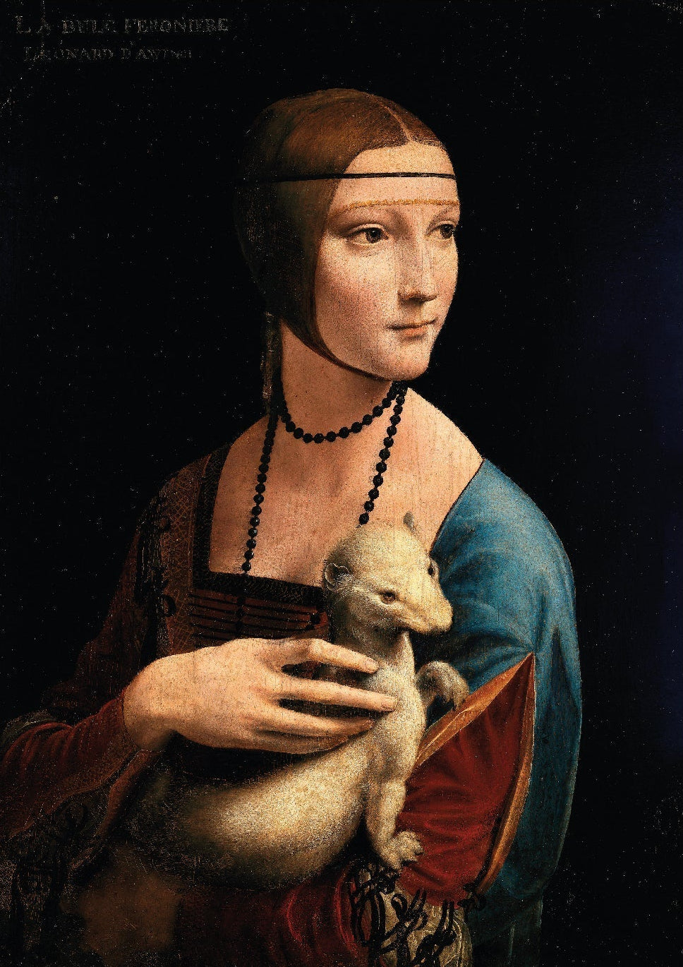The Lady with an Ermine by Leonardo Da Vinci - Repositionable Adhesive Poster - Pasquín Store