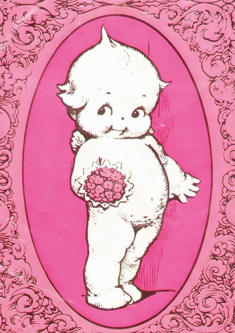 Versatile Vintage Cupid Baby Illustration Adhesive Poster - Perfect for Home Decor - Pasquín Store