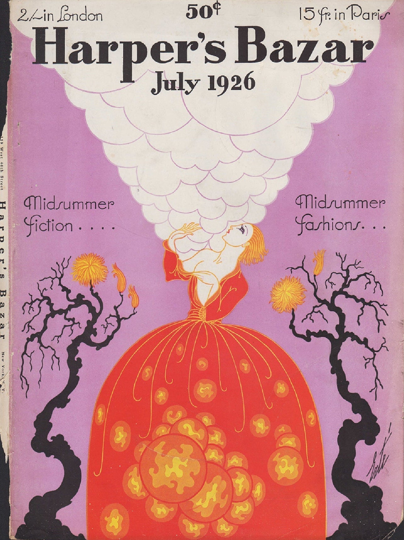 Vintage Harper's Bazaar, July 1926" Poster | High - Quality Print | Repositionable Adhesive - Pasquín