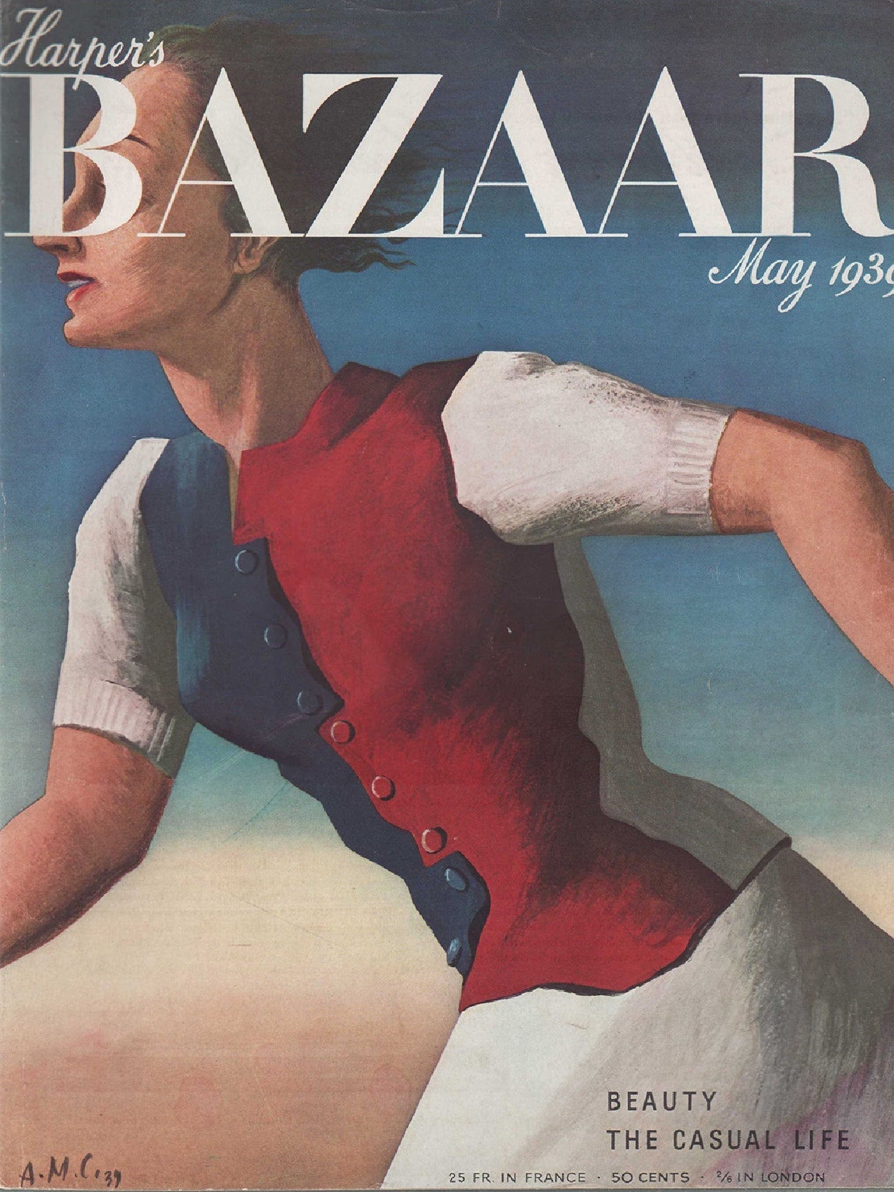 Vintage "Harper's Bazaar, May 1939" Poster | High - Quality Print | Repositionable Adhesive - Pasquín