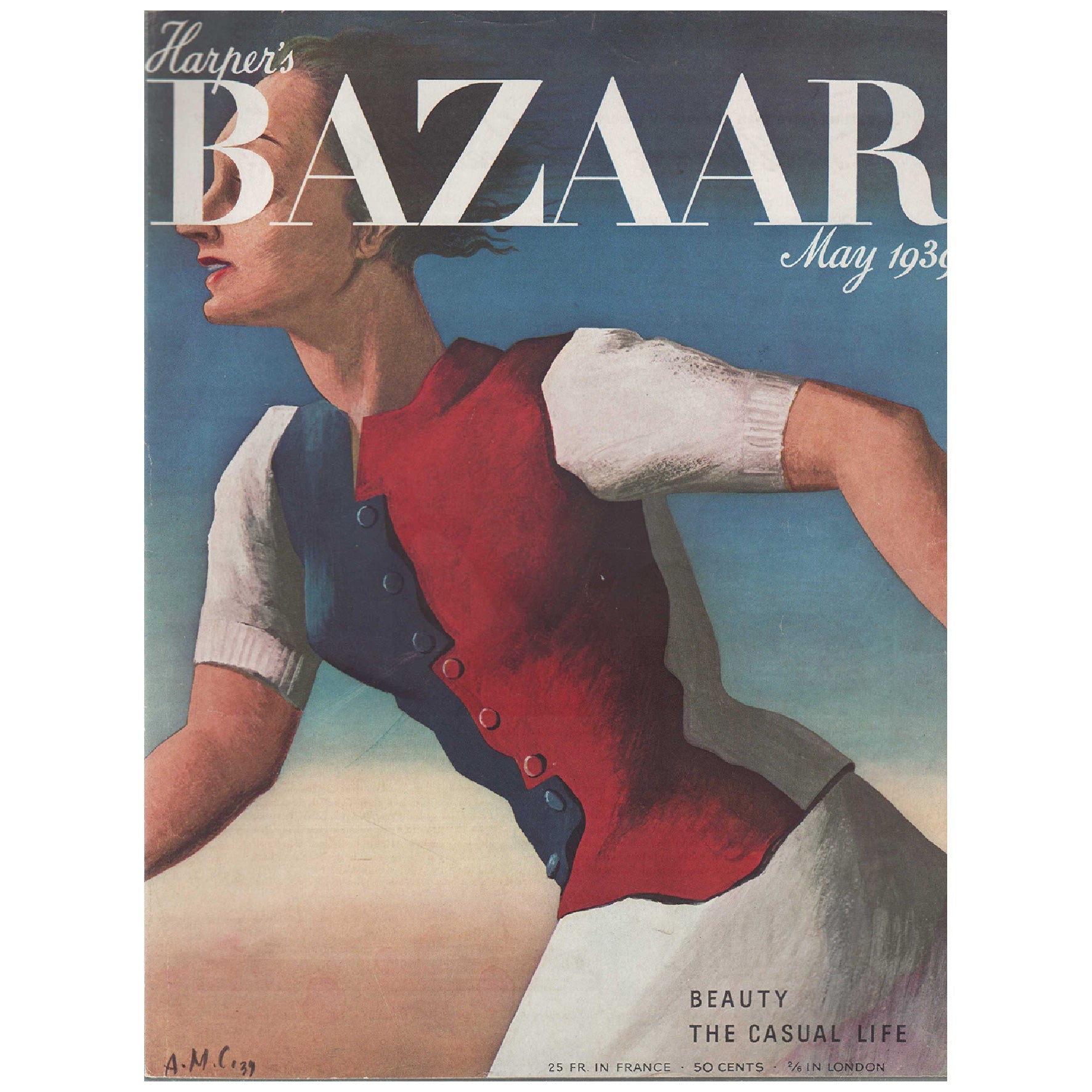 Vintage "Harper's Bazaar, May 1939" Poster | High - Quality Print | Repositionable Adhesive - Pasquín