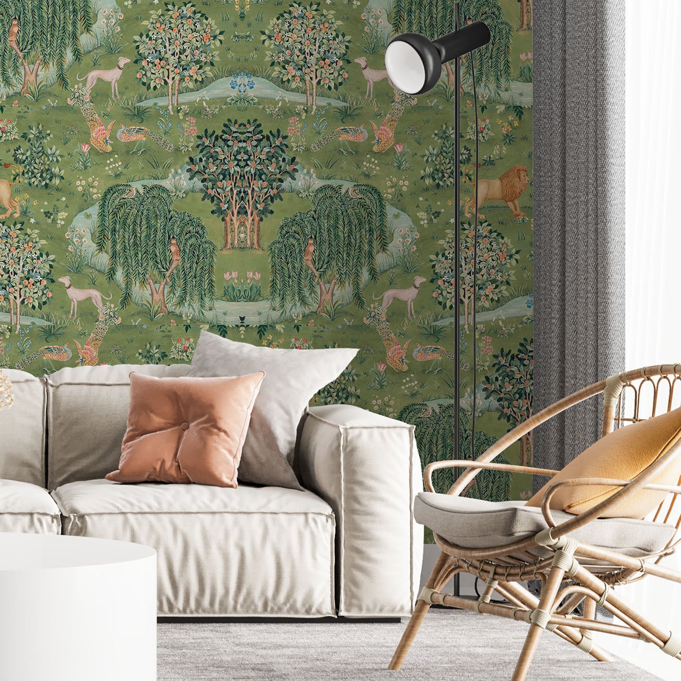 William Morris Jungle Texture Adhesive Wallpaper - Easy Peel and Stick Installation - Pasquín Store